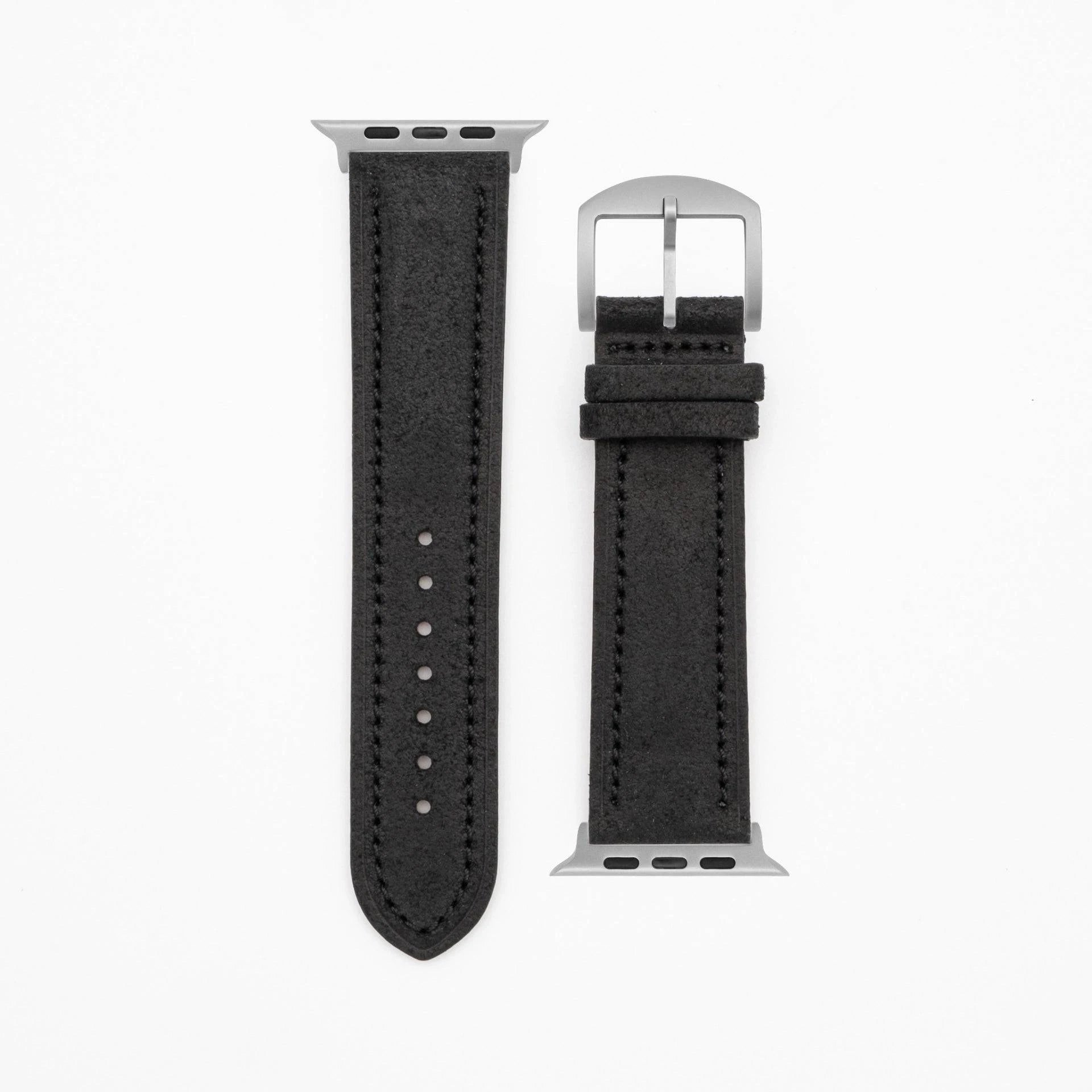 Harbour - Vintage - Black Apple Watch Ultra 49mm Leather Strap Apple Watch