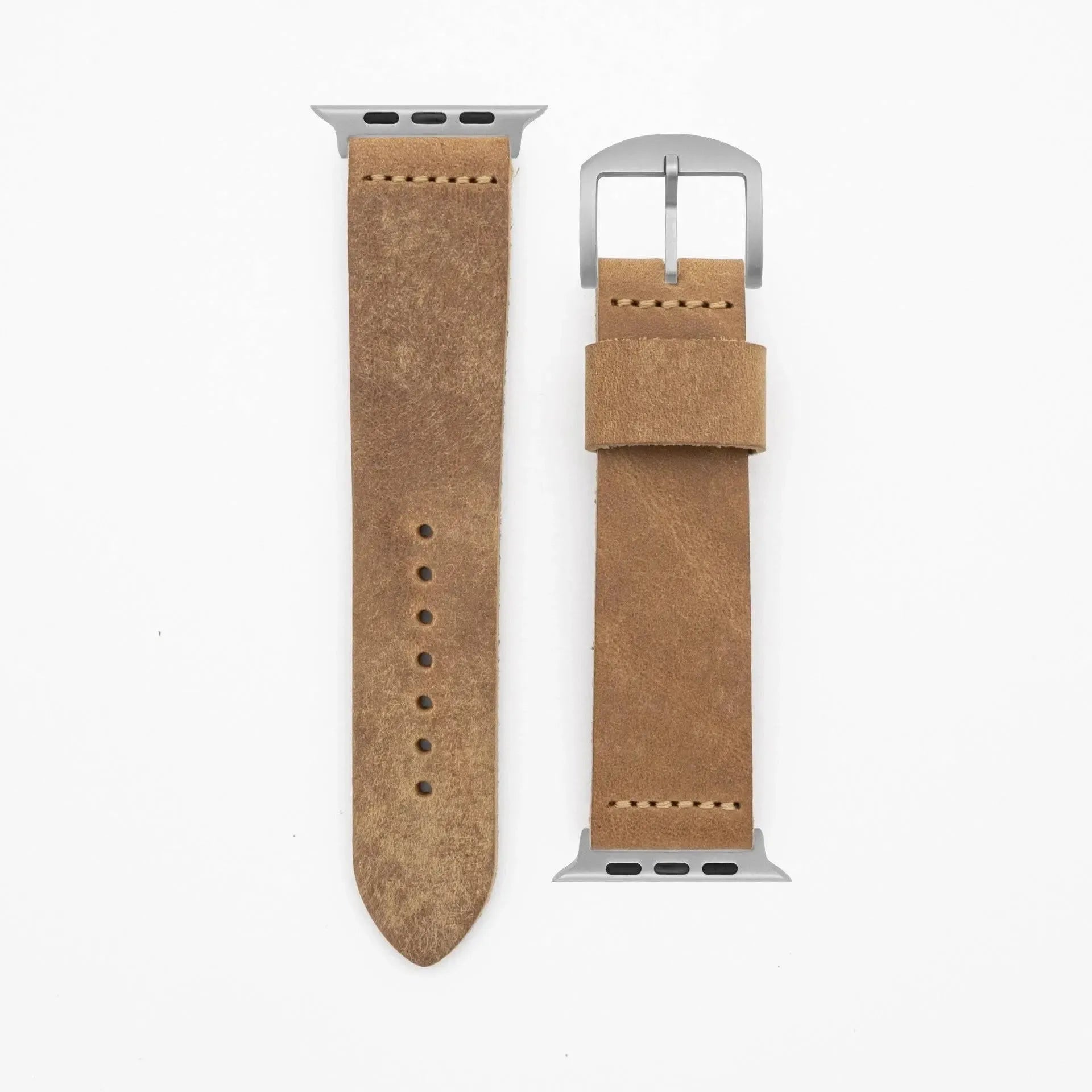 Pure · Vintage · Weizenbraun-Edelband-Lederarmband-Apple Watch