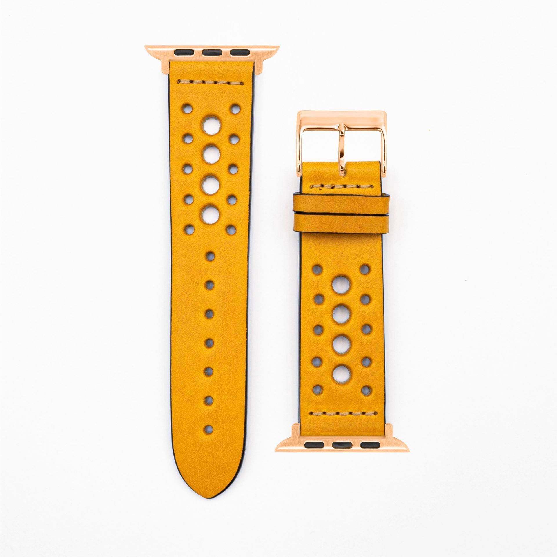 Formula - Vintage - Yellow-Apple Watch-40/41/42mm-Edelband-Leather Strap-Apple Watch