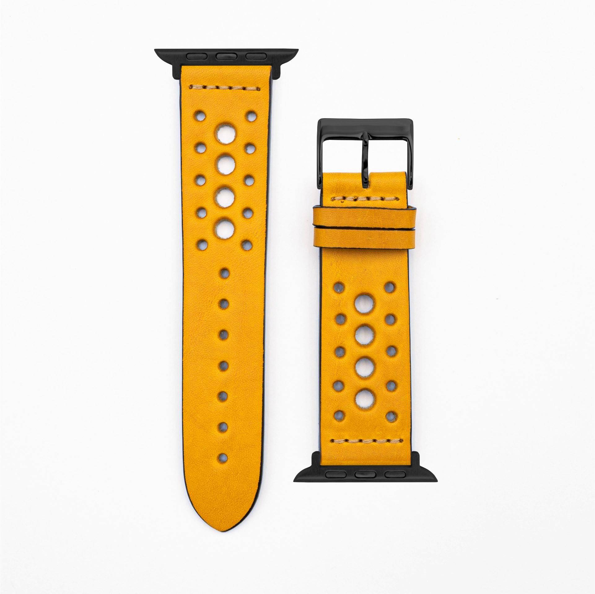 Formula - Vintage - Yellow-Apple Watch-40/41/42mm-Edelband-Leather Strap-Apple Watch
