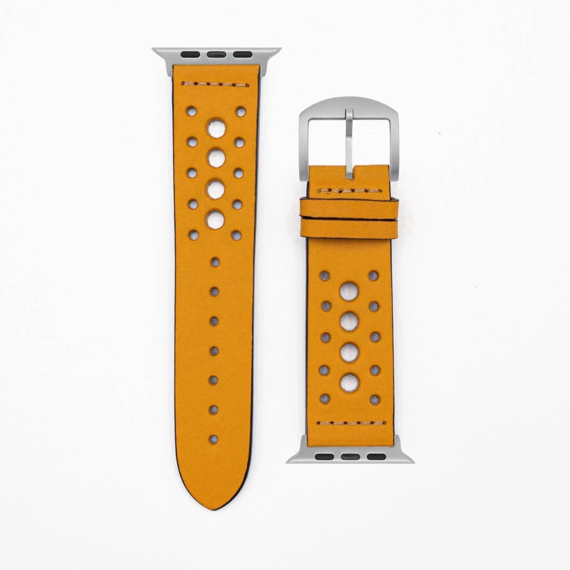 Formula - Vintage - Yellow Apple Watch Ultra 49mm Leather Strap Apple Watch