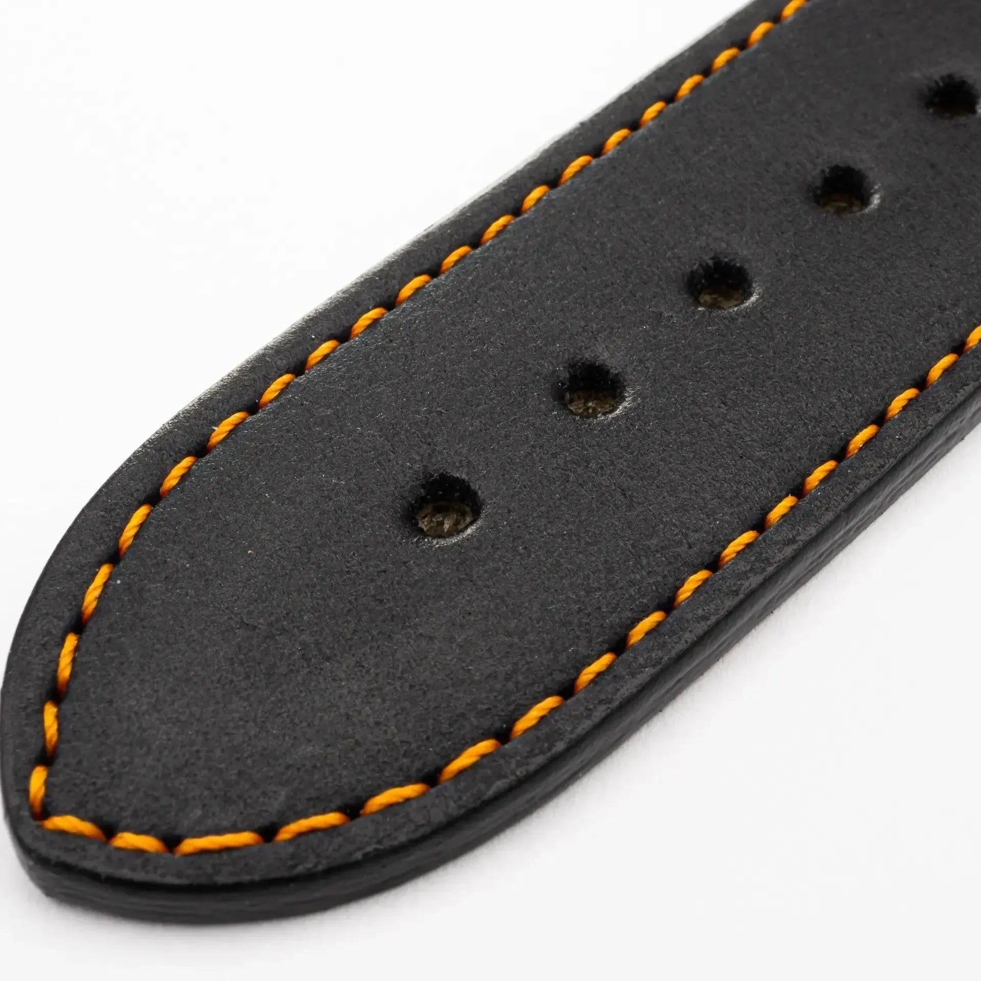 Monaco - Vintage - Black/orange leather strap-Apple Watch