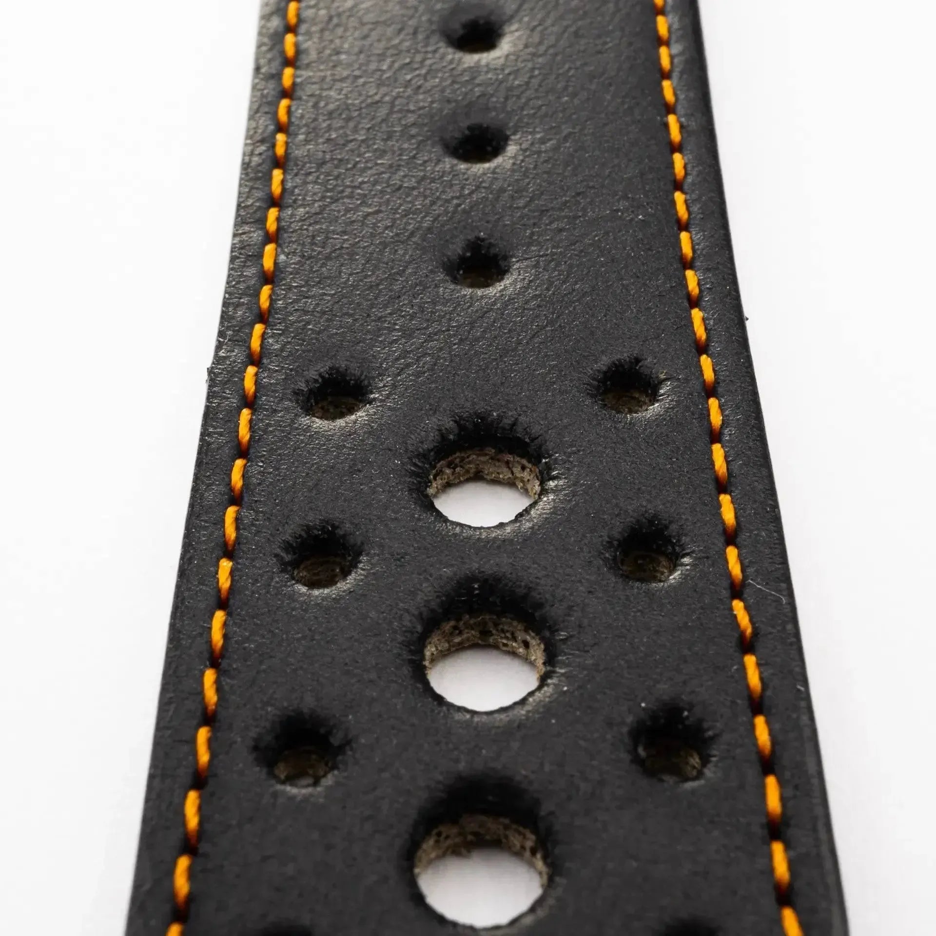 Monaco - Vintage - Black/orange leather strap-Apple Watch