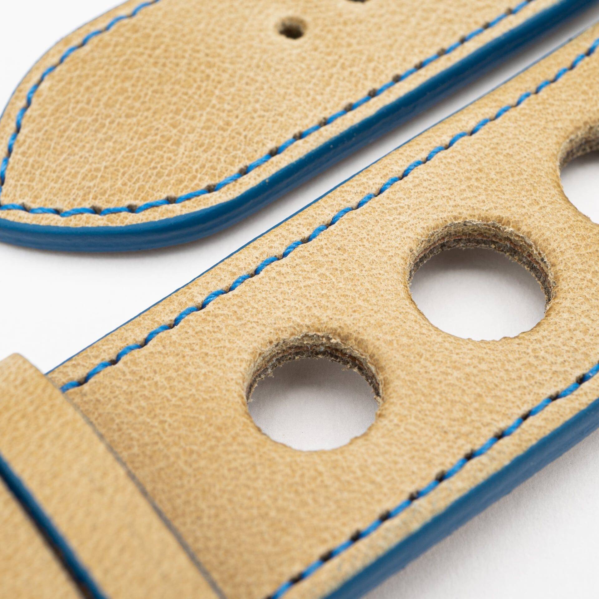 Rallye - Vintage - Beige/blue leather strap-Apple Watch