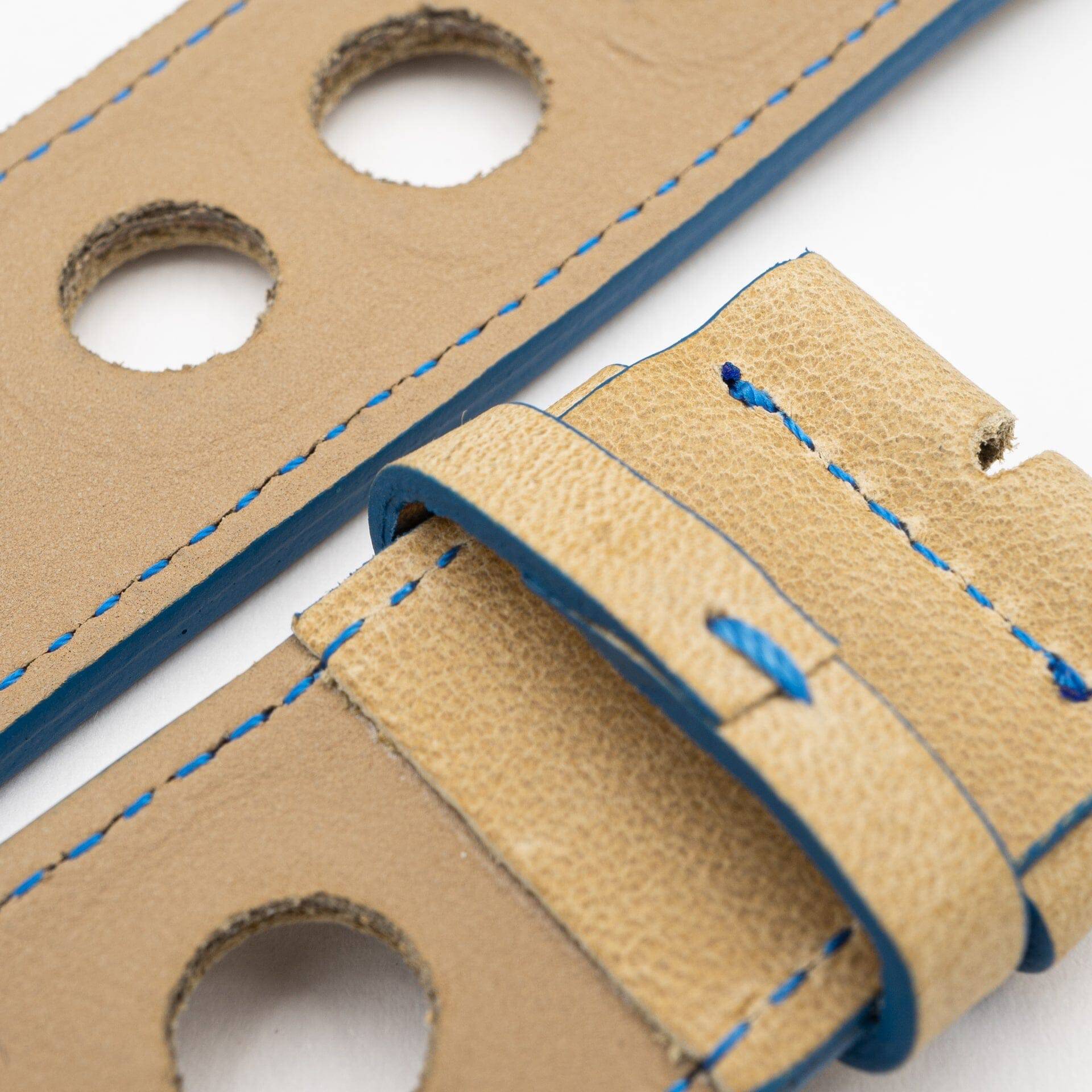 Rallye - Vintage - Beige/blue leather strap-Apple Watch