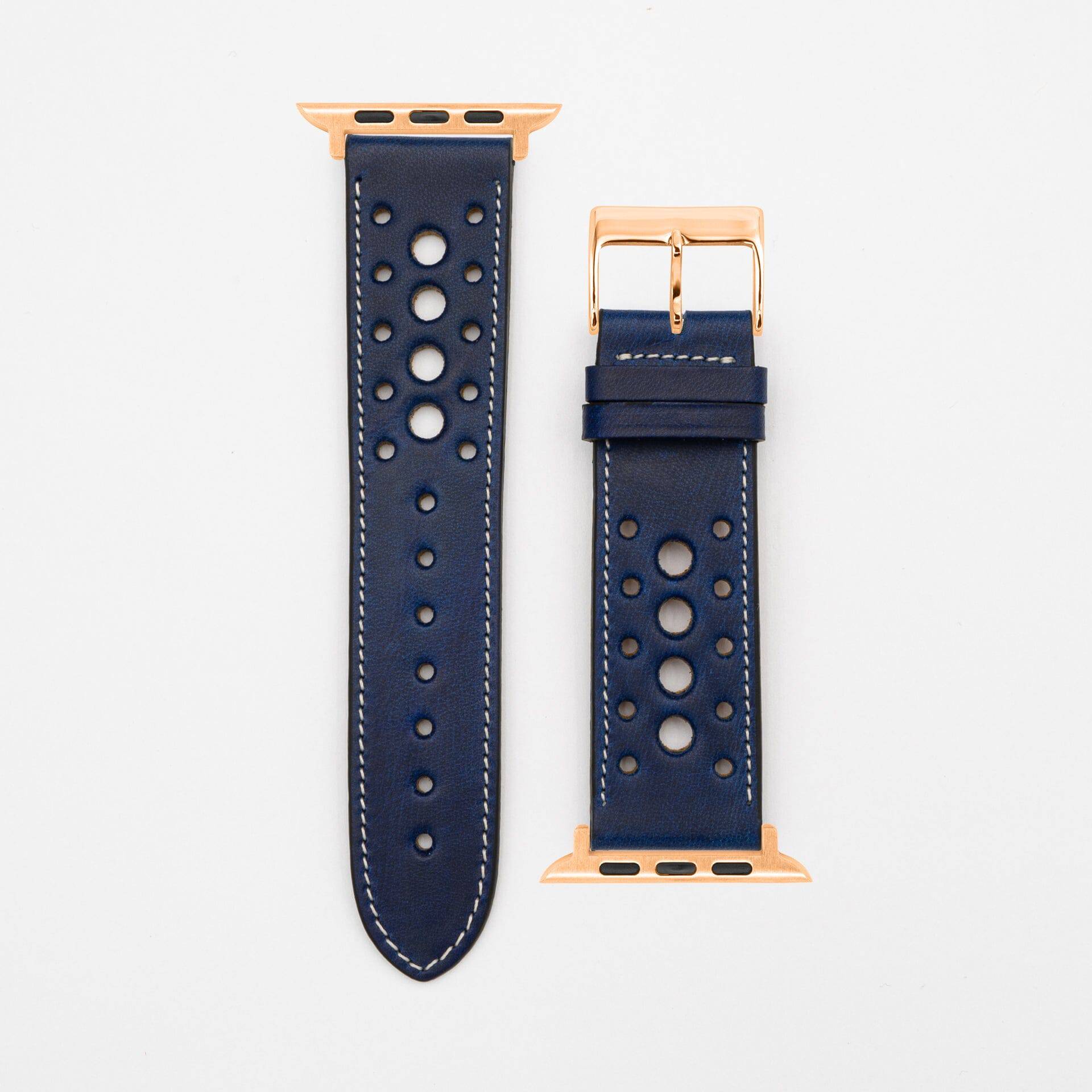Monaco - Vintage - Dark blue-Apple Watch-40/41/42mm leather strap-Apple Watch