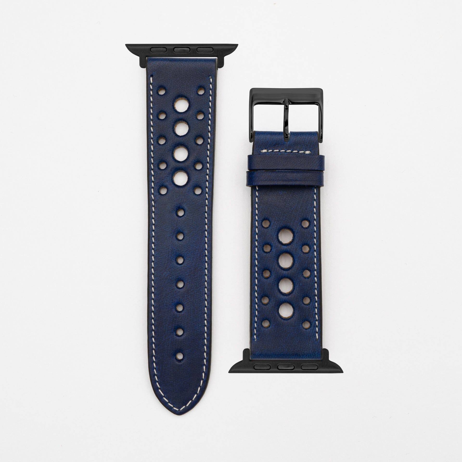 Monaco - Vintage - Dark blue-Apple Watch-40/41/42mm leather strap-Apple Watch