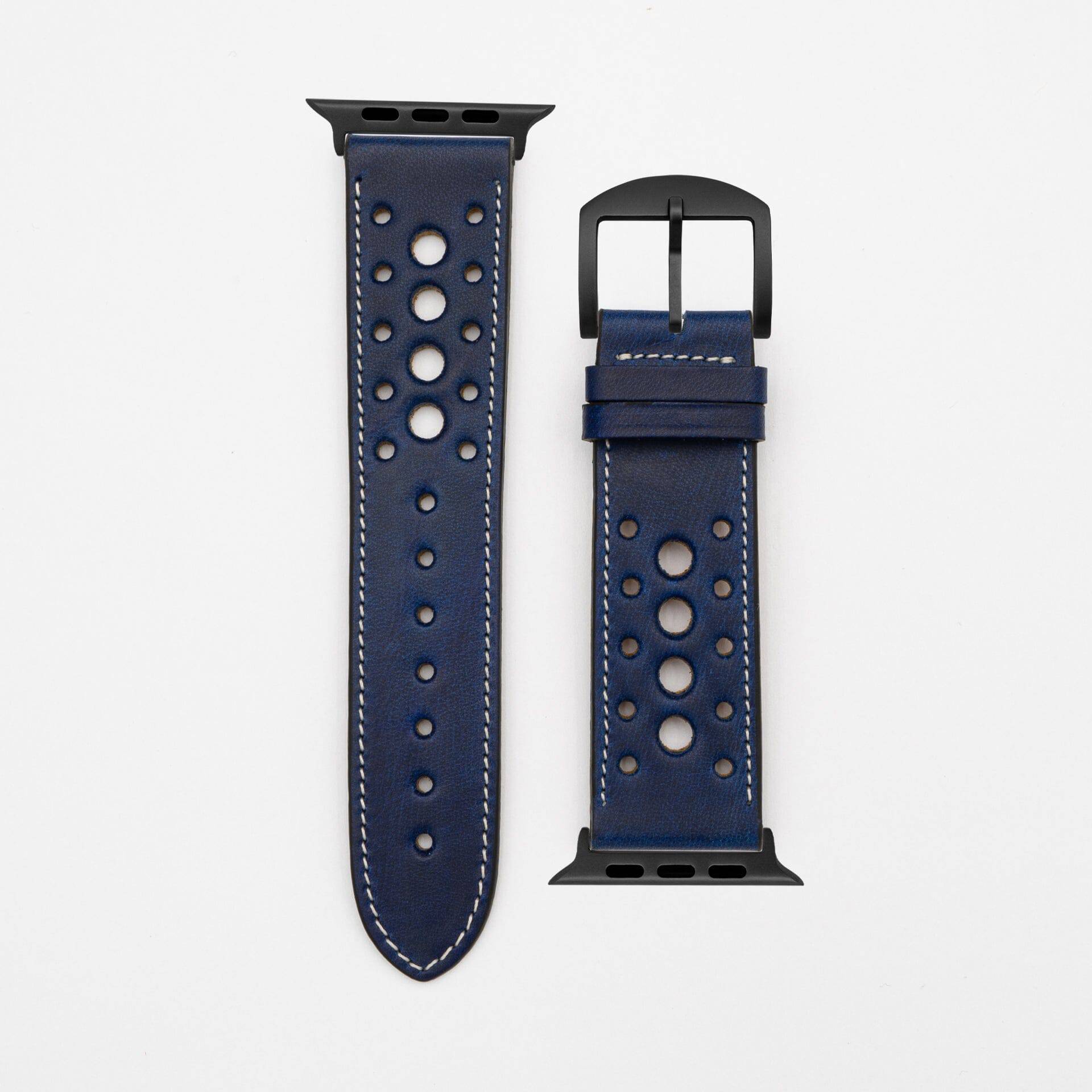 Monaco - Vintage - Dark blue Apple Watch Ultra 49mm leather strap Apple Watch