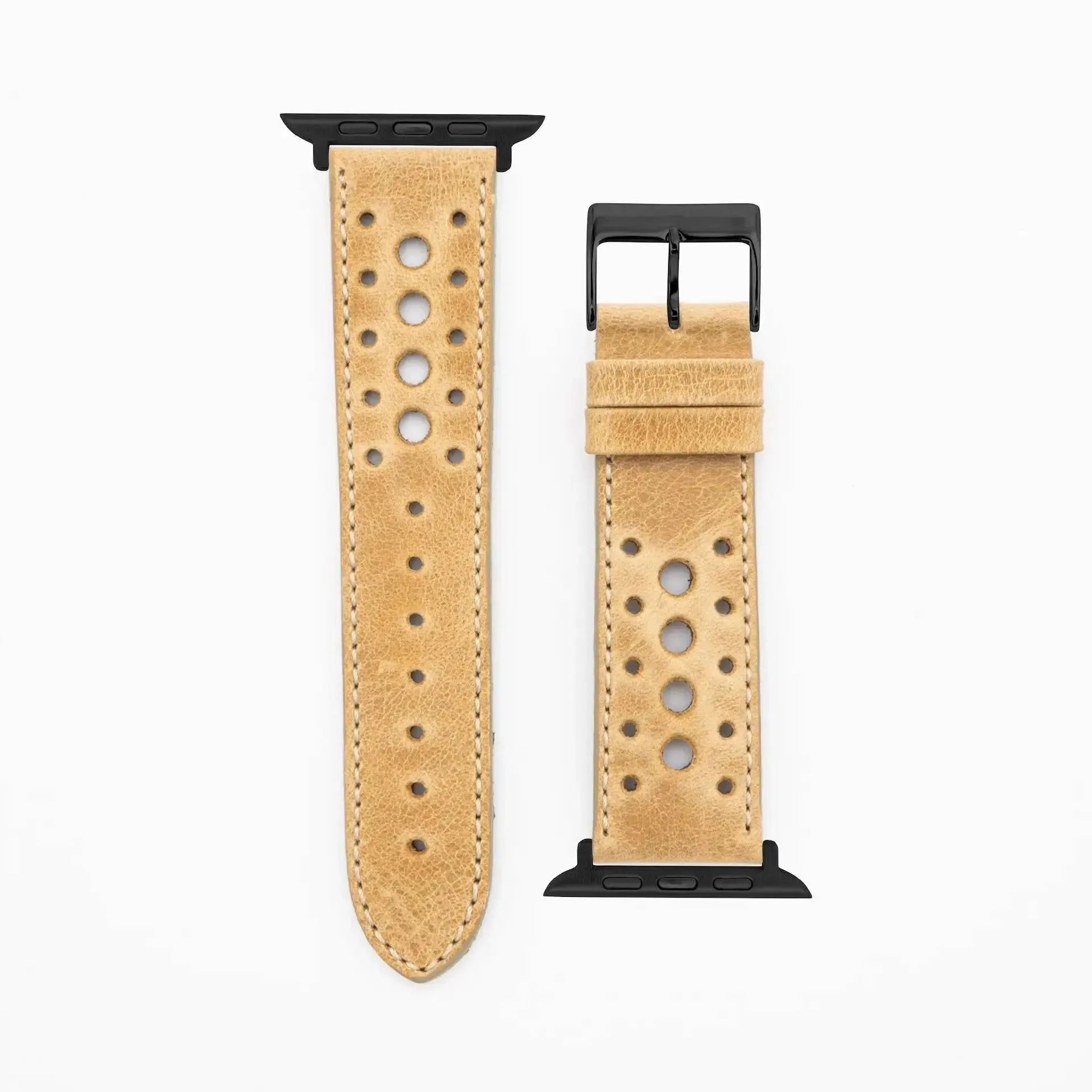 Monaco - Vintage - Sand-Apple Watch-40/41/42mm-Leather Strap-Apple Watch