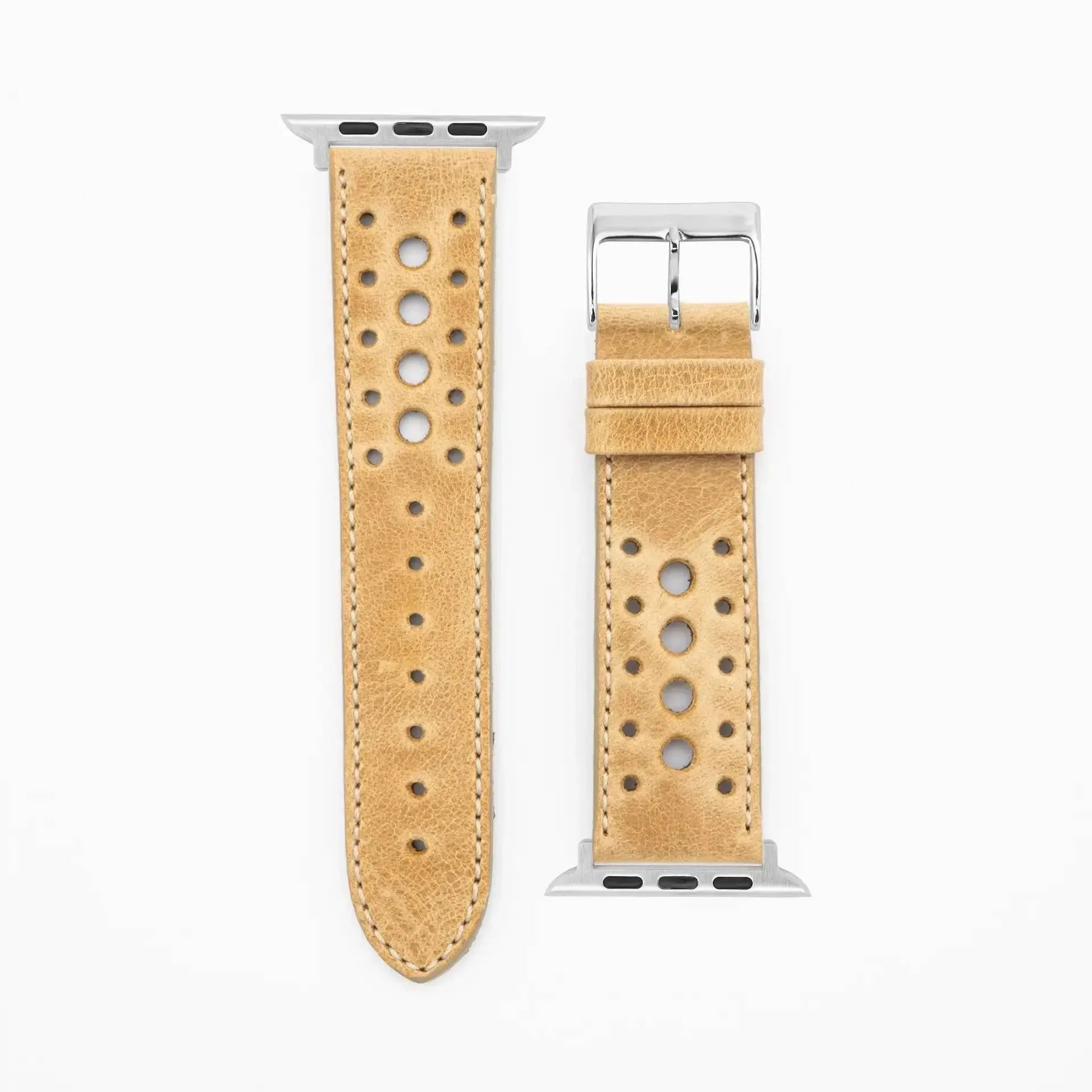 Monaco · Vintage · Sand-Apple Watch-40/41/42mm-Edelband-Lederarmband-Apple Watch