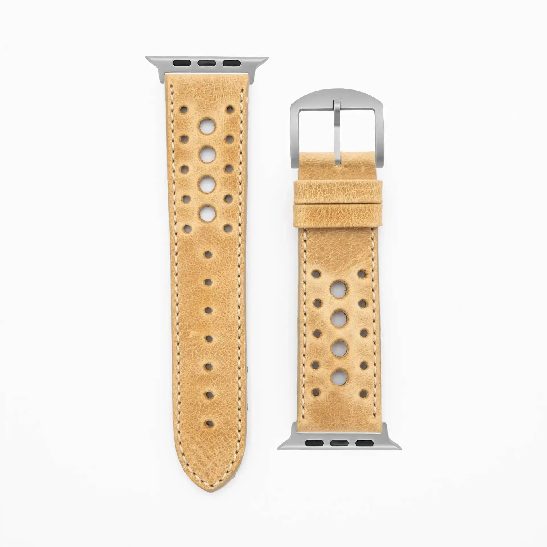 Monaco · Vintage · Sand-Apple Watch Ultra-49mm-Edelband-Lederarmband-Apple Watch