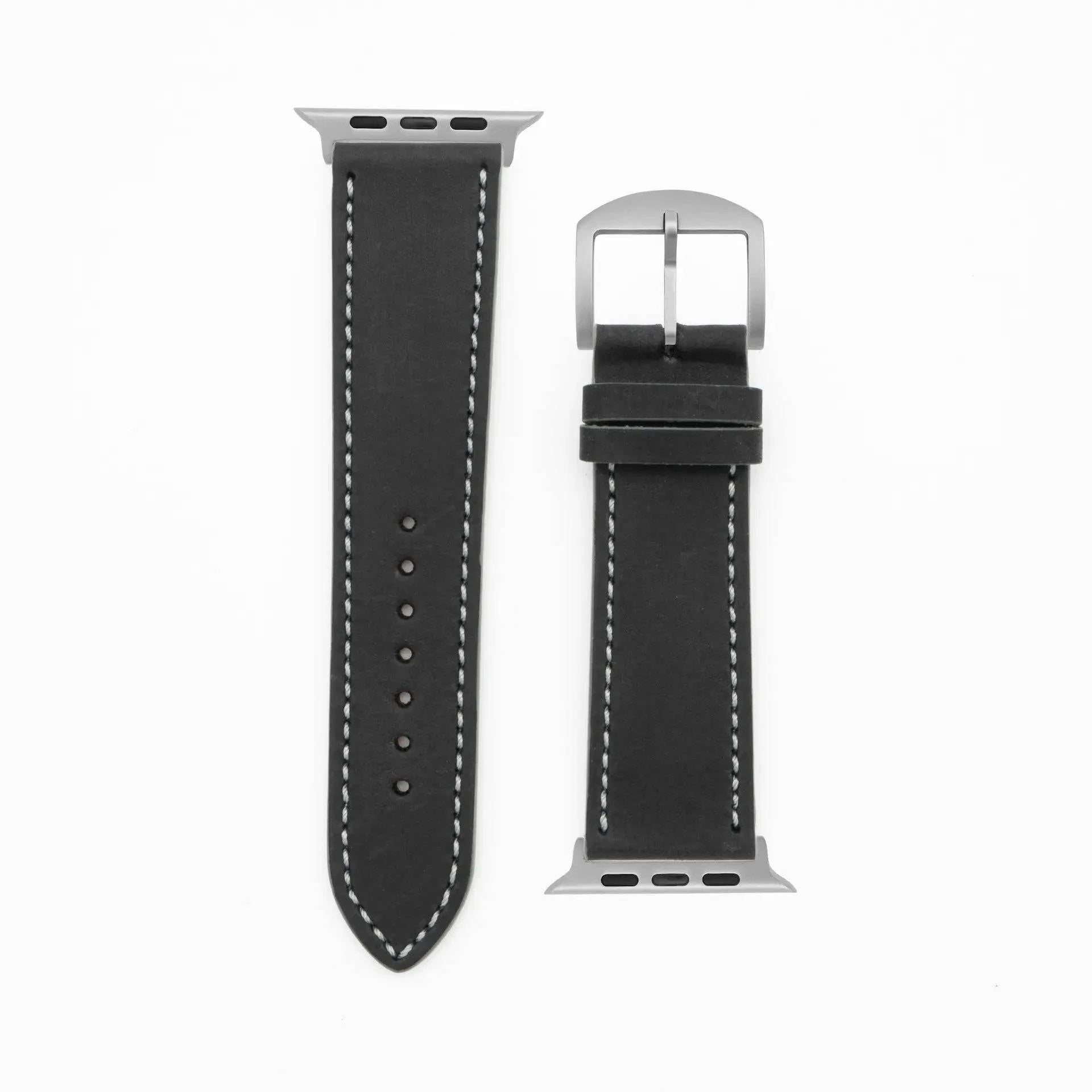 Western - Vintage - Black-Apple Watch Ultra-49mm-Edelband-Leather Strap-Apple Watch