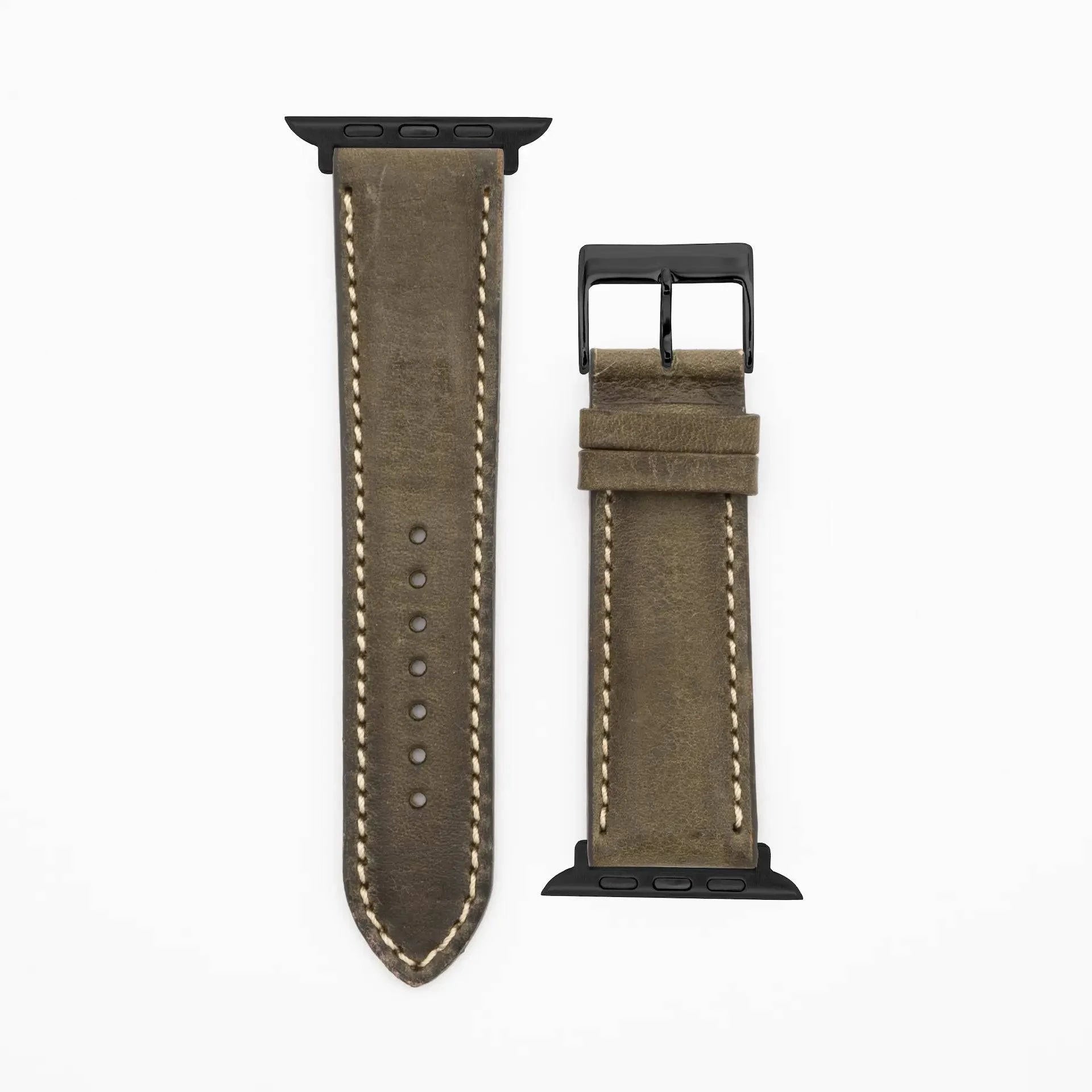 Soft Chrono - Vintage - Green-Apple Watch-40/41/42mm-Leather Strap-Apple Watch