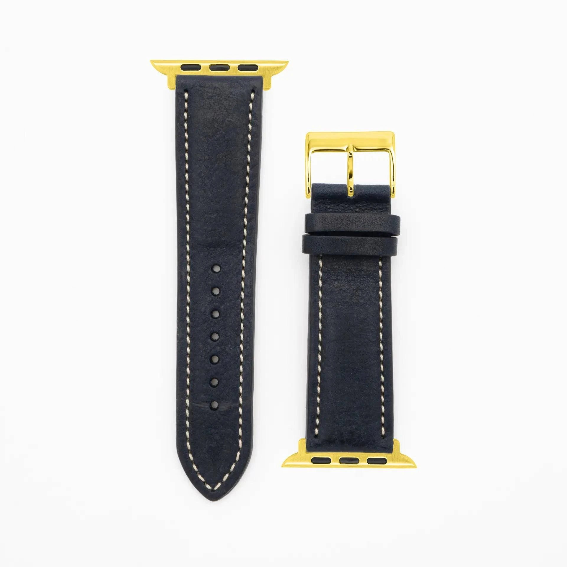 Soft Chrono - Vintage - Dark Blue-Apple Watch-40/41/42mm-Leather Strap-Apple Watch