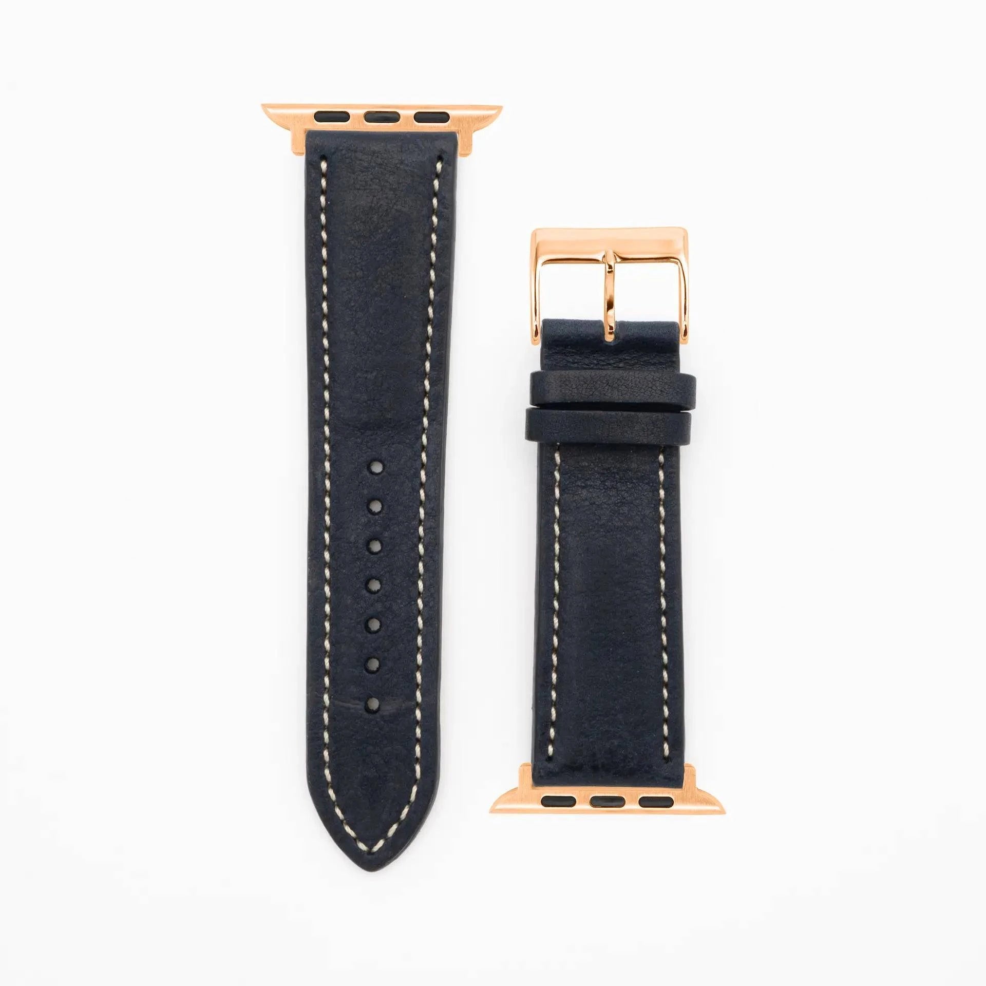 Soft Chrono - Vintage - Dark Blue-Apple Watch-40/41/42mm-Leather Strap-Apple Watch