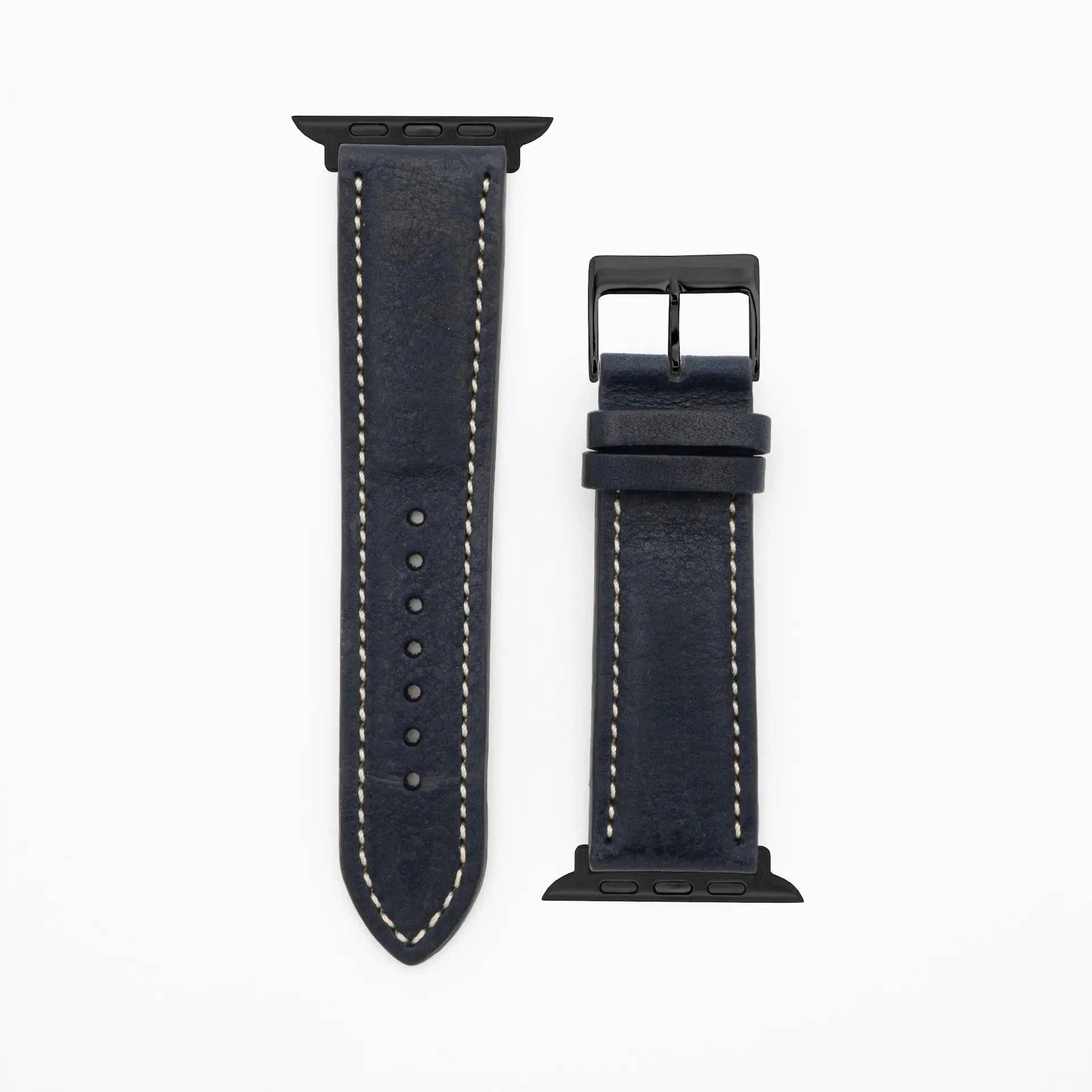 Soft Chrono - Vintage - Dark Blue-Apple Watch-40/41/42mm-Leather Strap-Apple Watch
