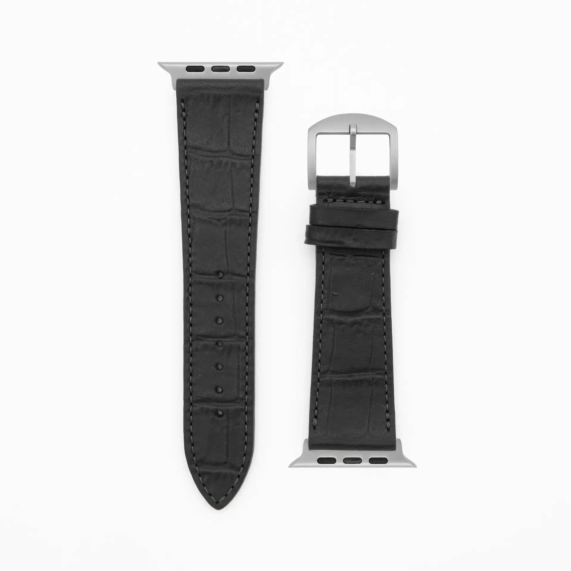 Croco Grain - Classic - Black-Apple Watch Ultra-49mm-Edelband-Leather Strap-Apple Watch