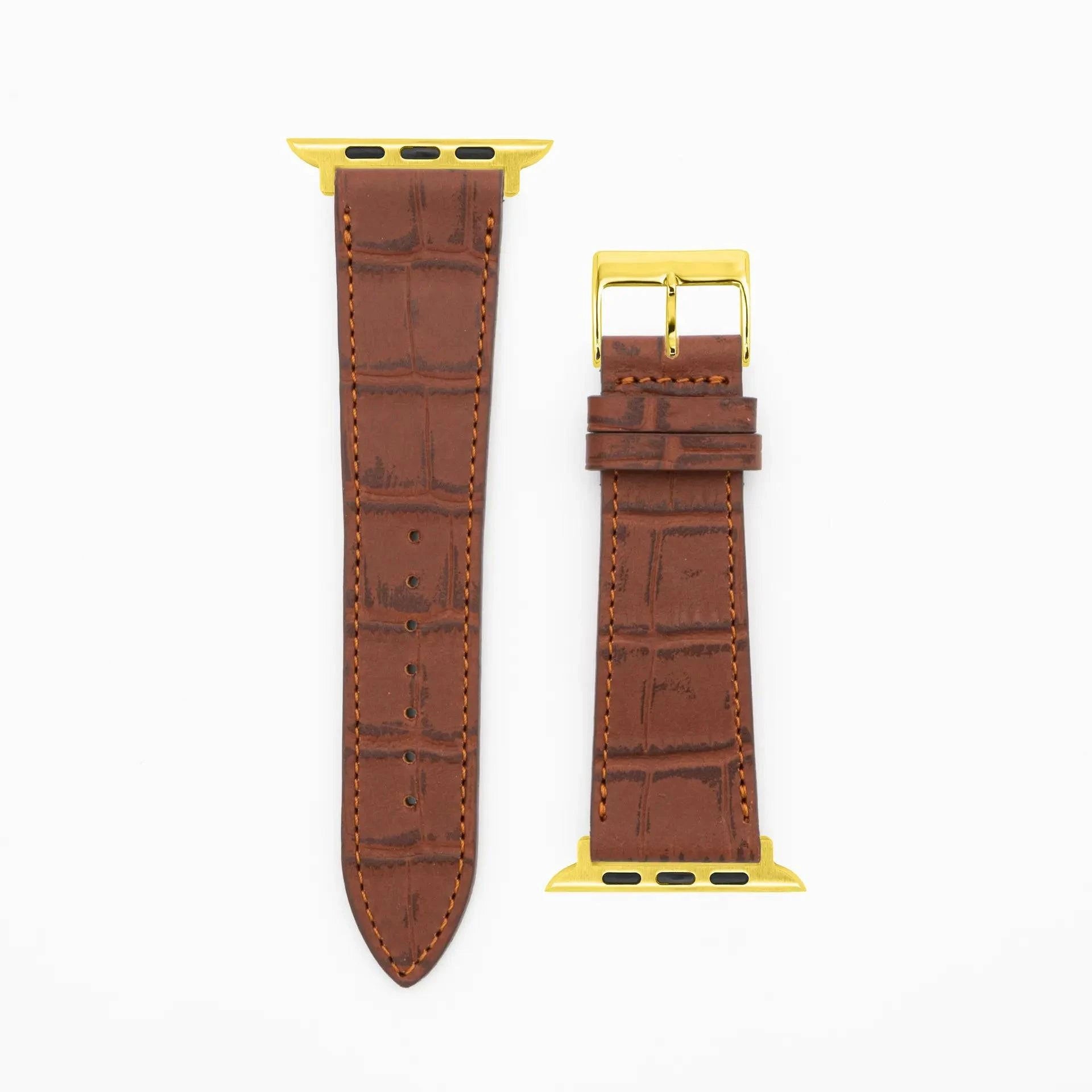 Croco Grain - Classic - Brown-Apple Watch-40/41/42mm-Edelband-Leather Strap-Apple Watch