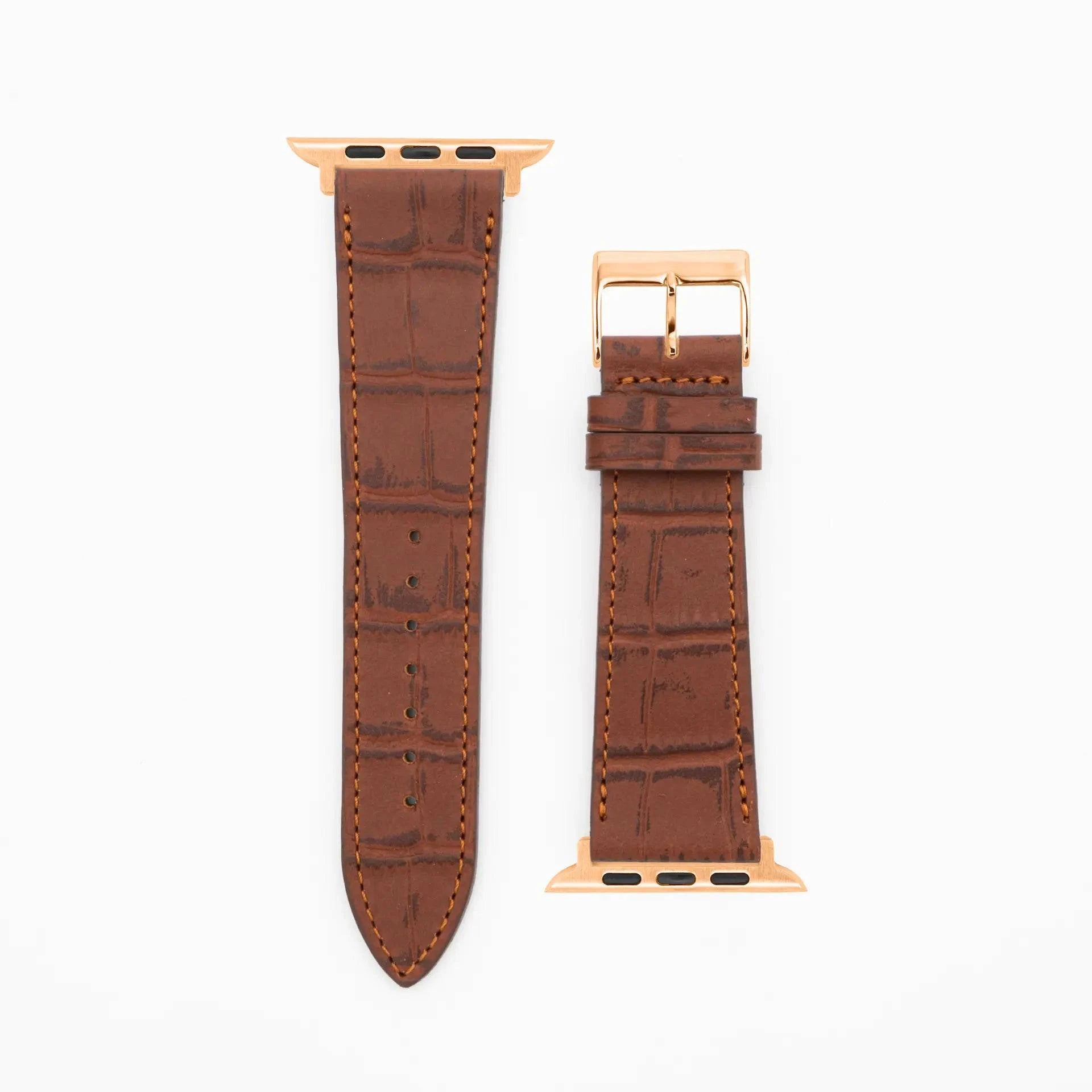 Croco Grain - Classic - Brown-Apple Watch-40/41/42mm-Edelband-Leather Strap-Apple Watch