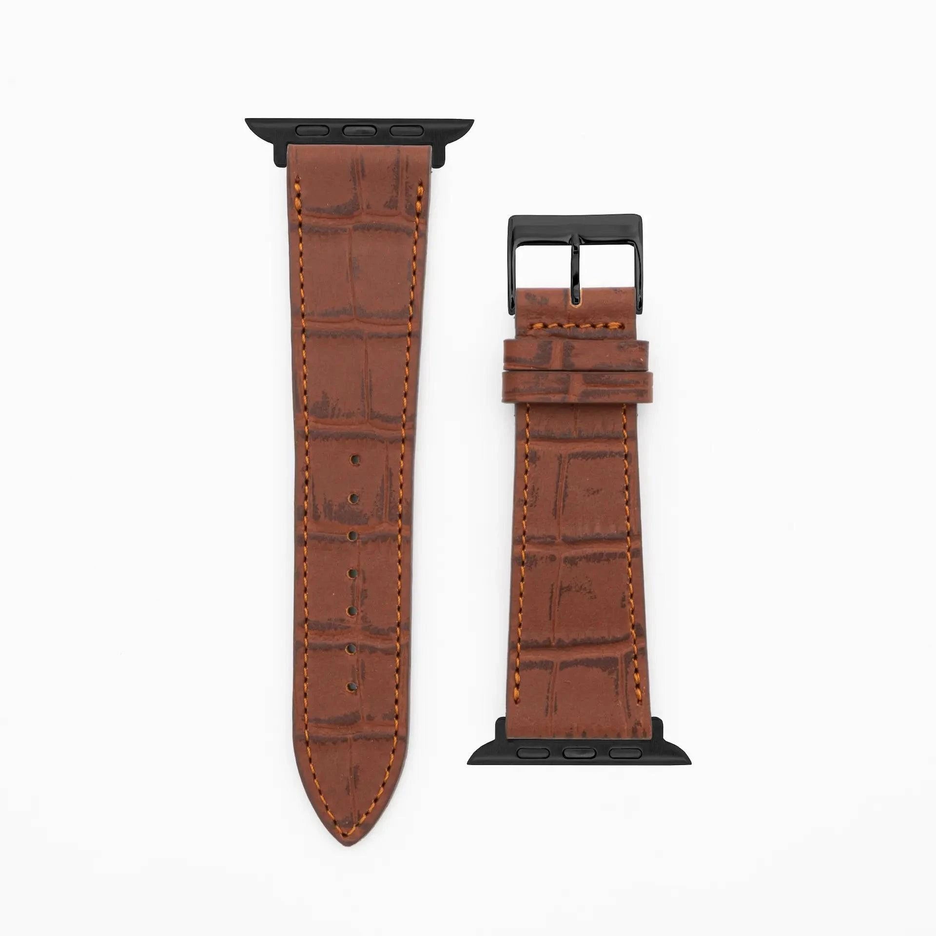 Croco Grain - Classic - Brown-Apple Watch-40/41/42mm-Edelband-Leather Strap-Apple Watch