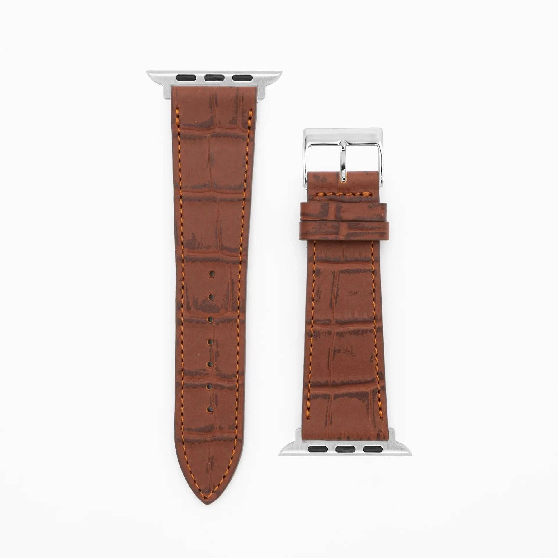 Croco Grain - Classic - Brown-Apple Watch-40/41/42mm-Edelband-Leather Strap-Apple Watch