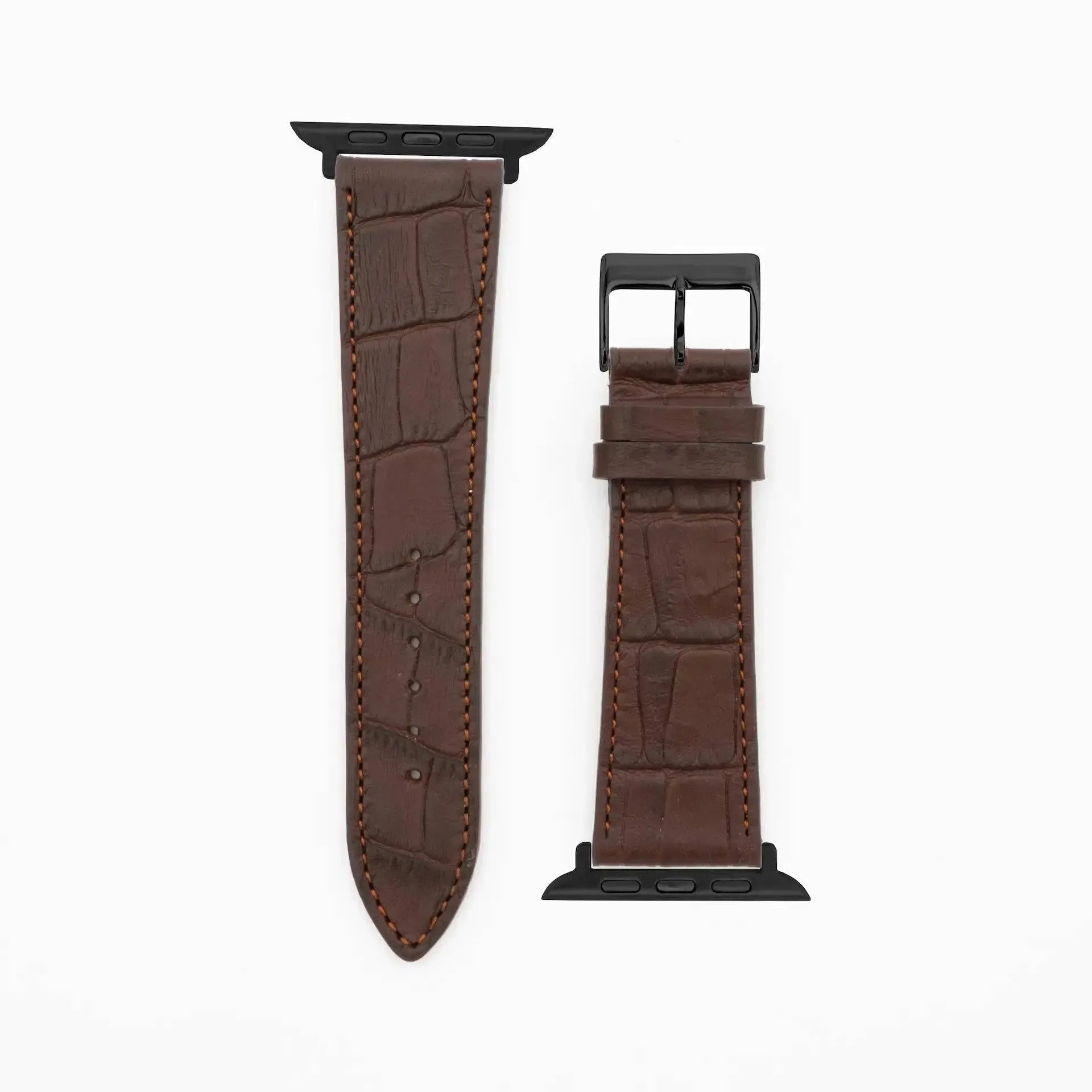 Croco Grain - Classic - Dark brown-Apple Watch-40/41/42mm-Edelband-Leather Strap-Apple Watch