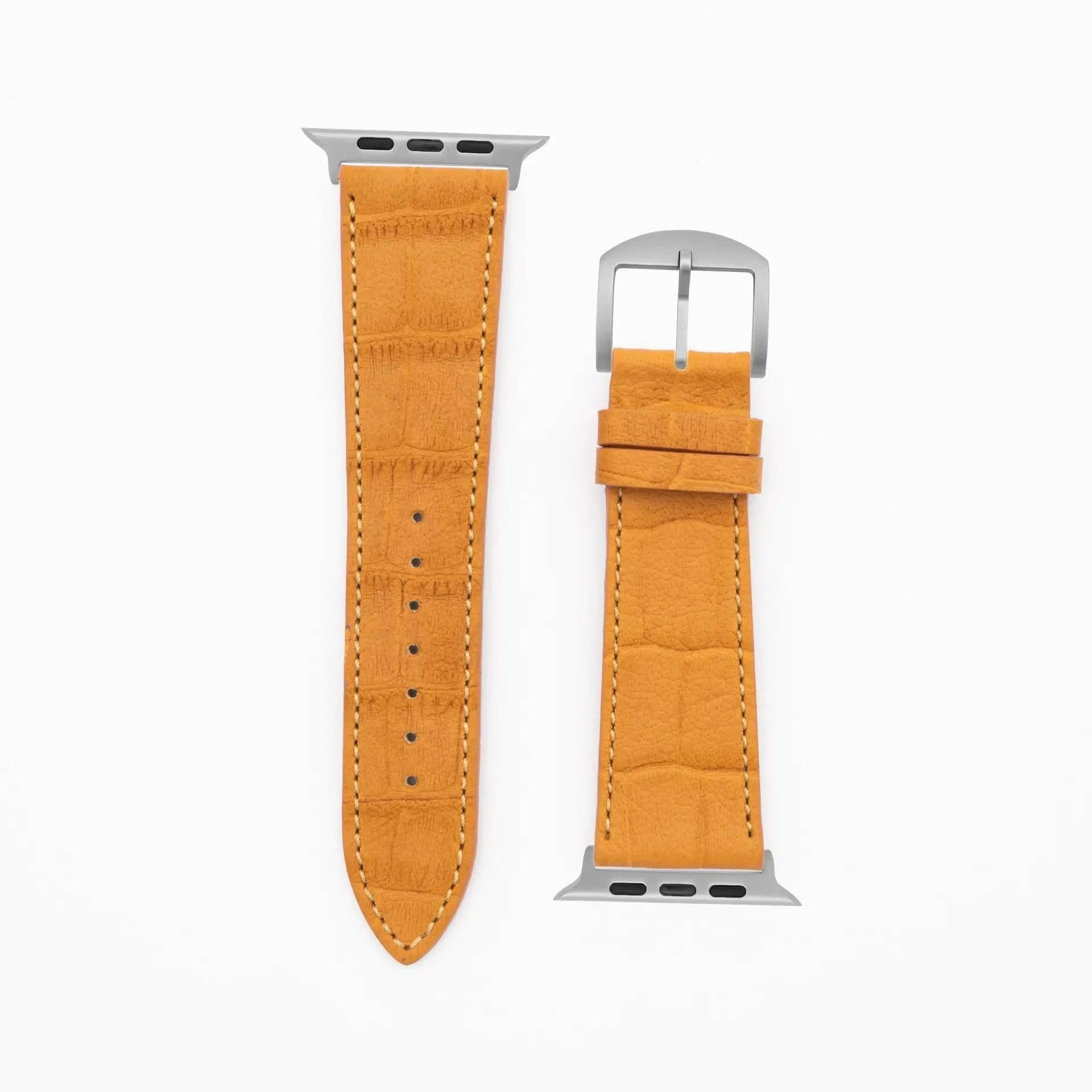 Croco Grain - Classic - Cognac-Apple Watch Ultra-49mm-Edelband-Leather Strap-Apple Watch