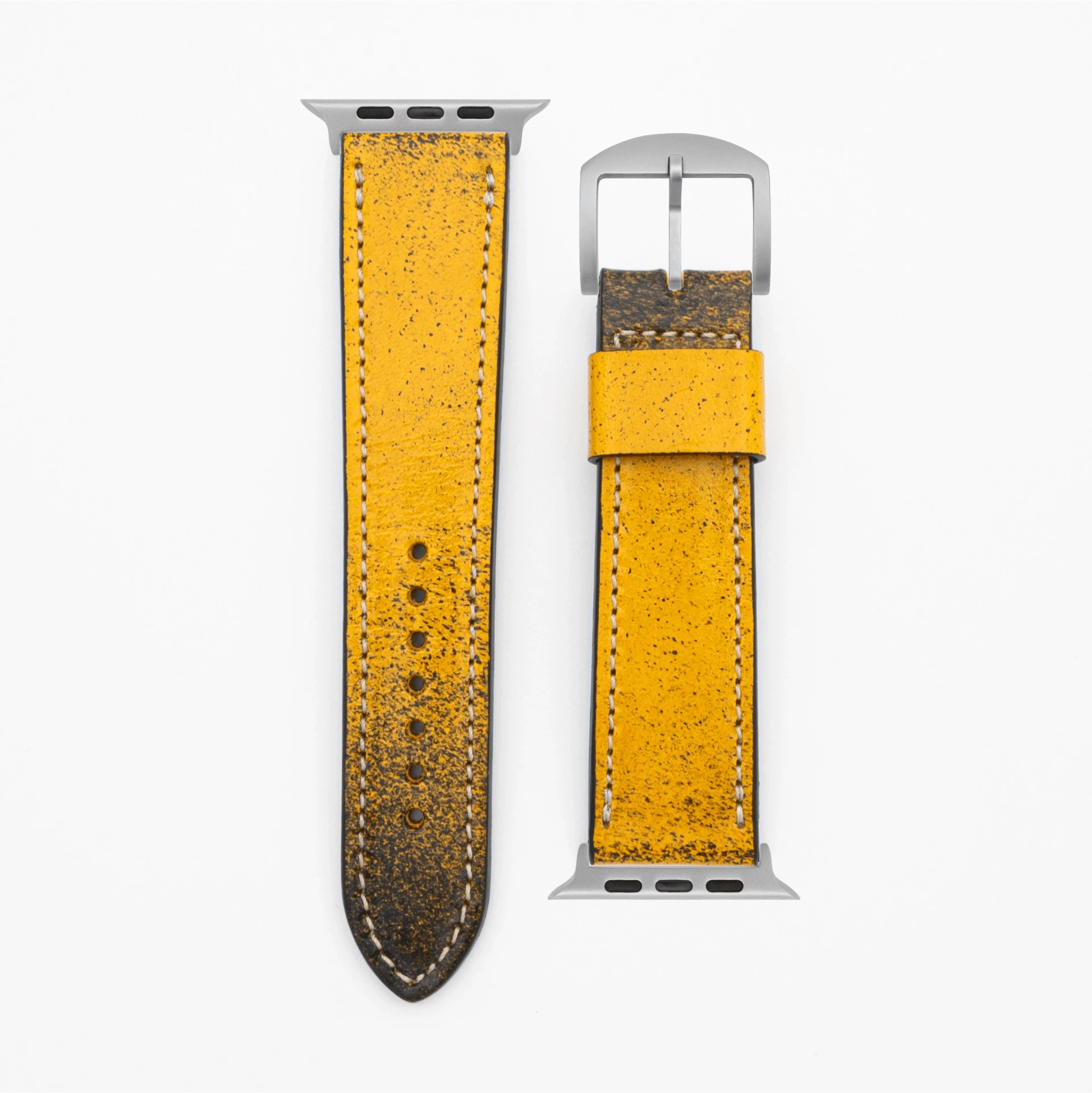 Varnish - Vintage - Yellow Apple Watch Ultra 49mm Leather Strap Apple Watch