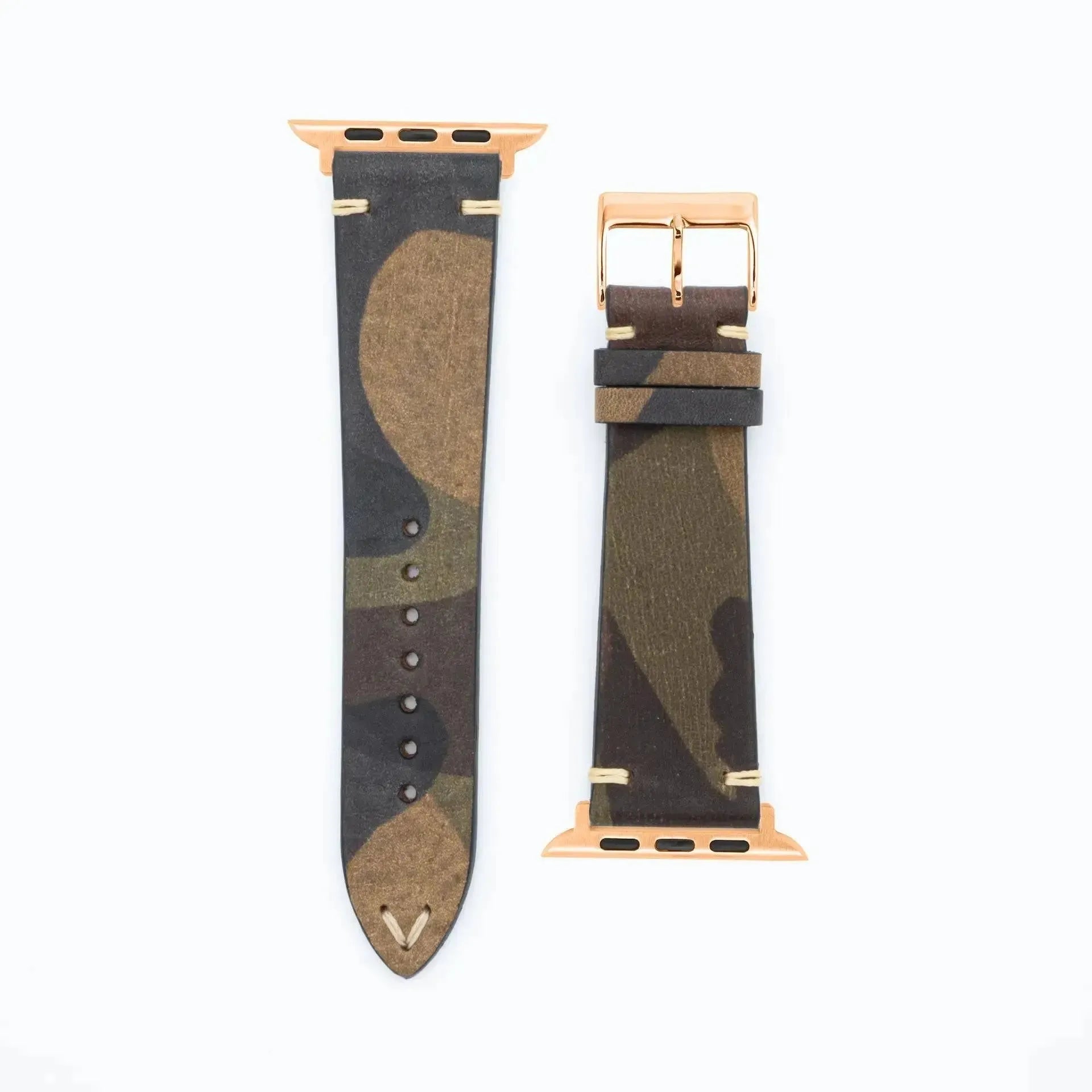 Camouflage · Classic · Grün-Apple Watch-40/41/42mm-Edelband-Lederarmband-Apple Watch