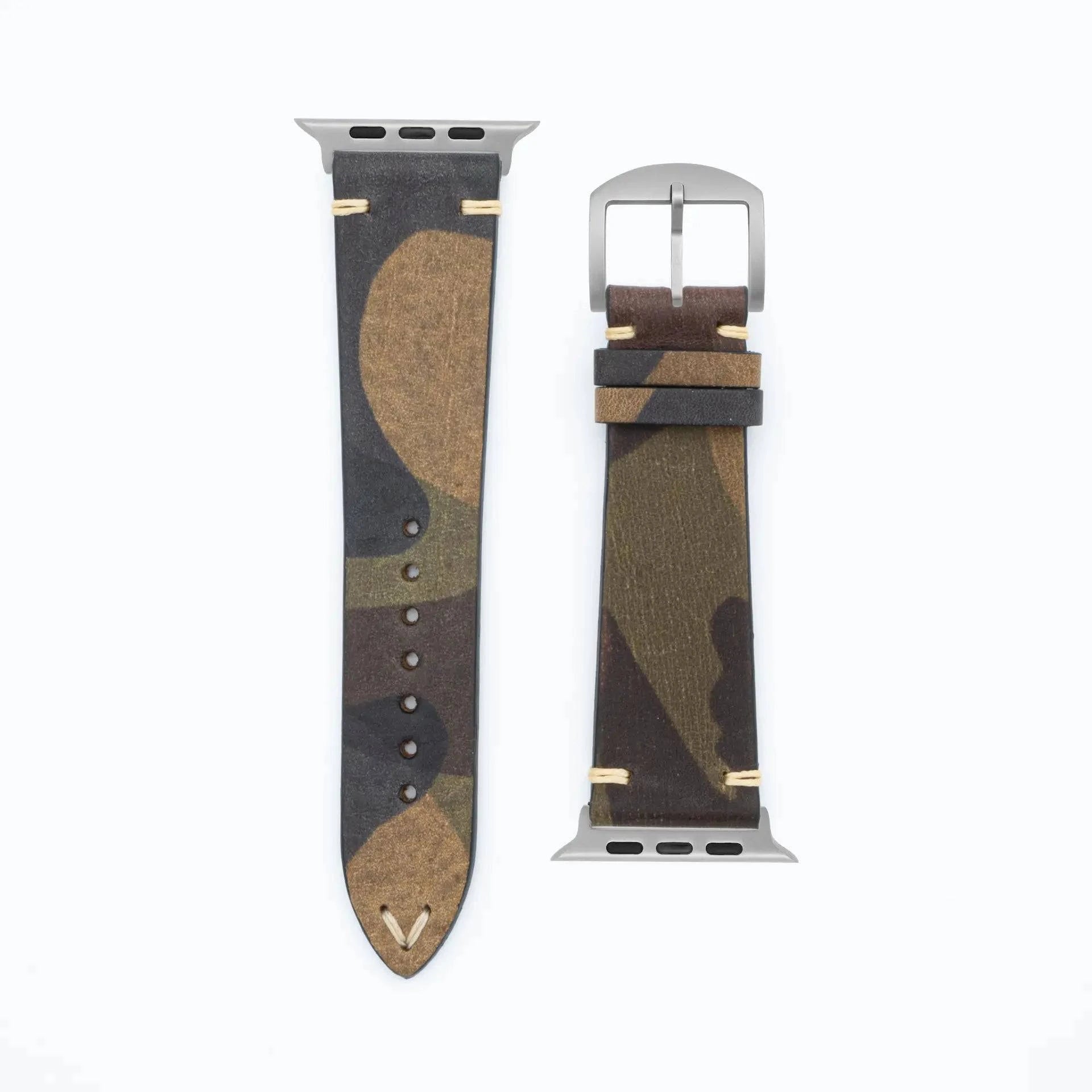 Camouflage - Classic - Green-Apple Watch Ultra-49mm-Edelband-Leather Strap-Apple Watch