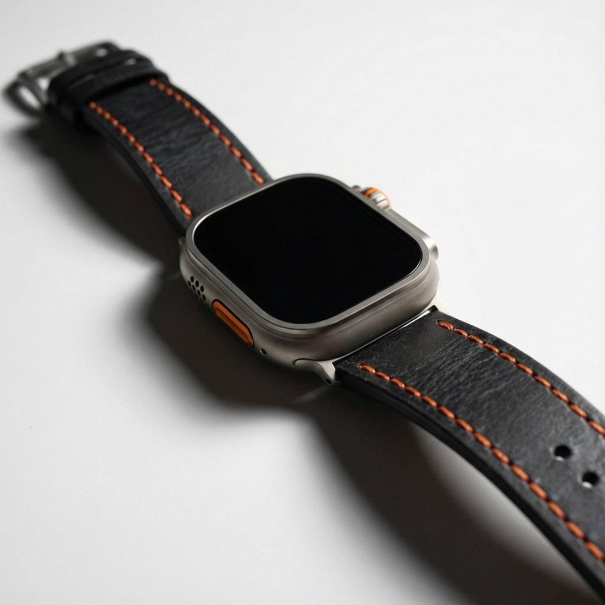 Horween ® · Vintage· Dunkelblau/Orange