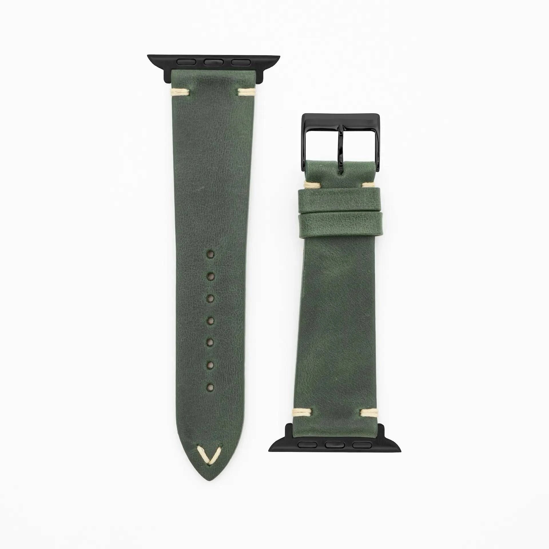 Node - Vintage - Green-Apple Watch-40/41/42mm-Edelband-Leather Strap-Apple Watch