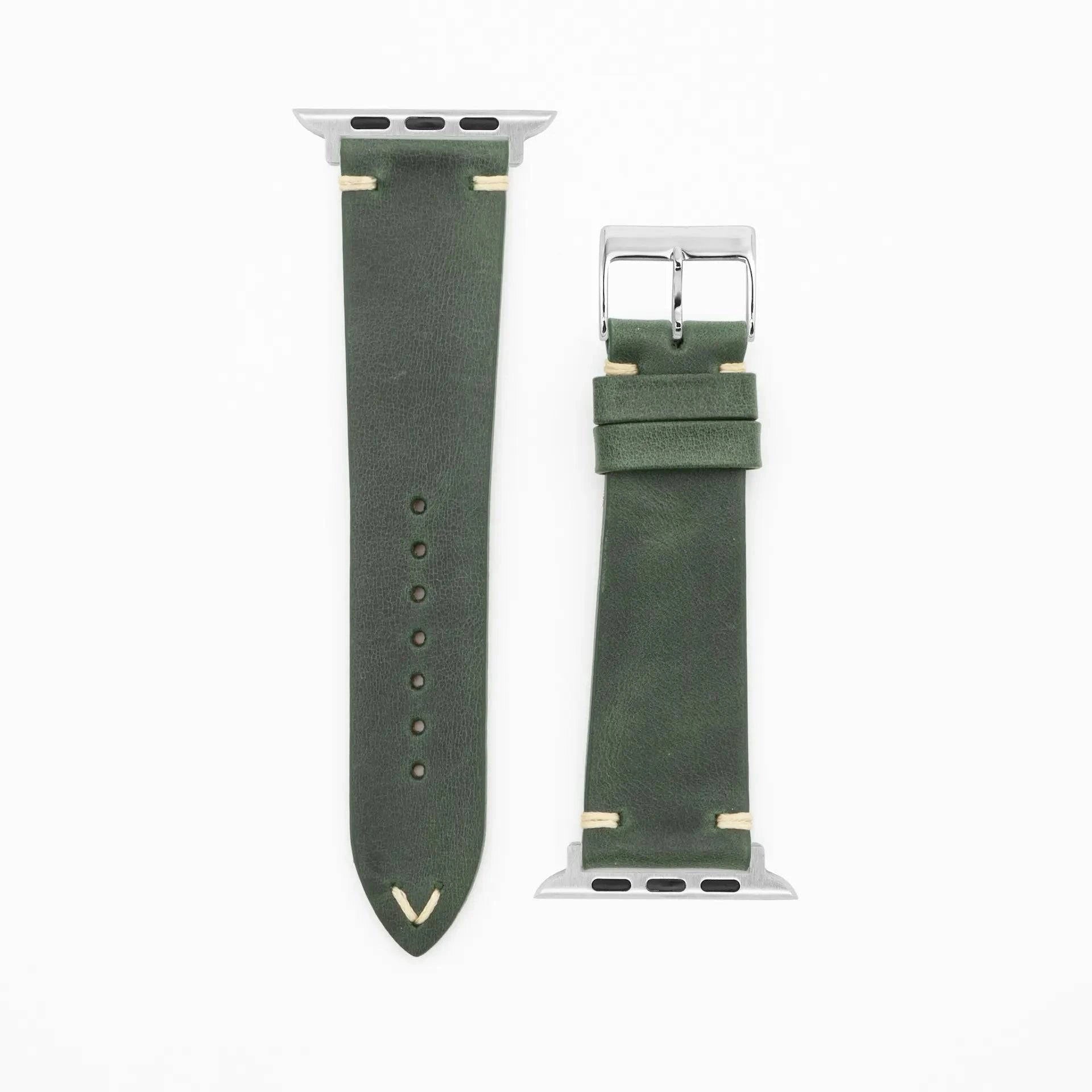 Node - Vintage - Green-Apple Watch-40/41/42mm-Edelband-Leather Strap-Apple Watch