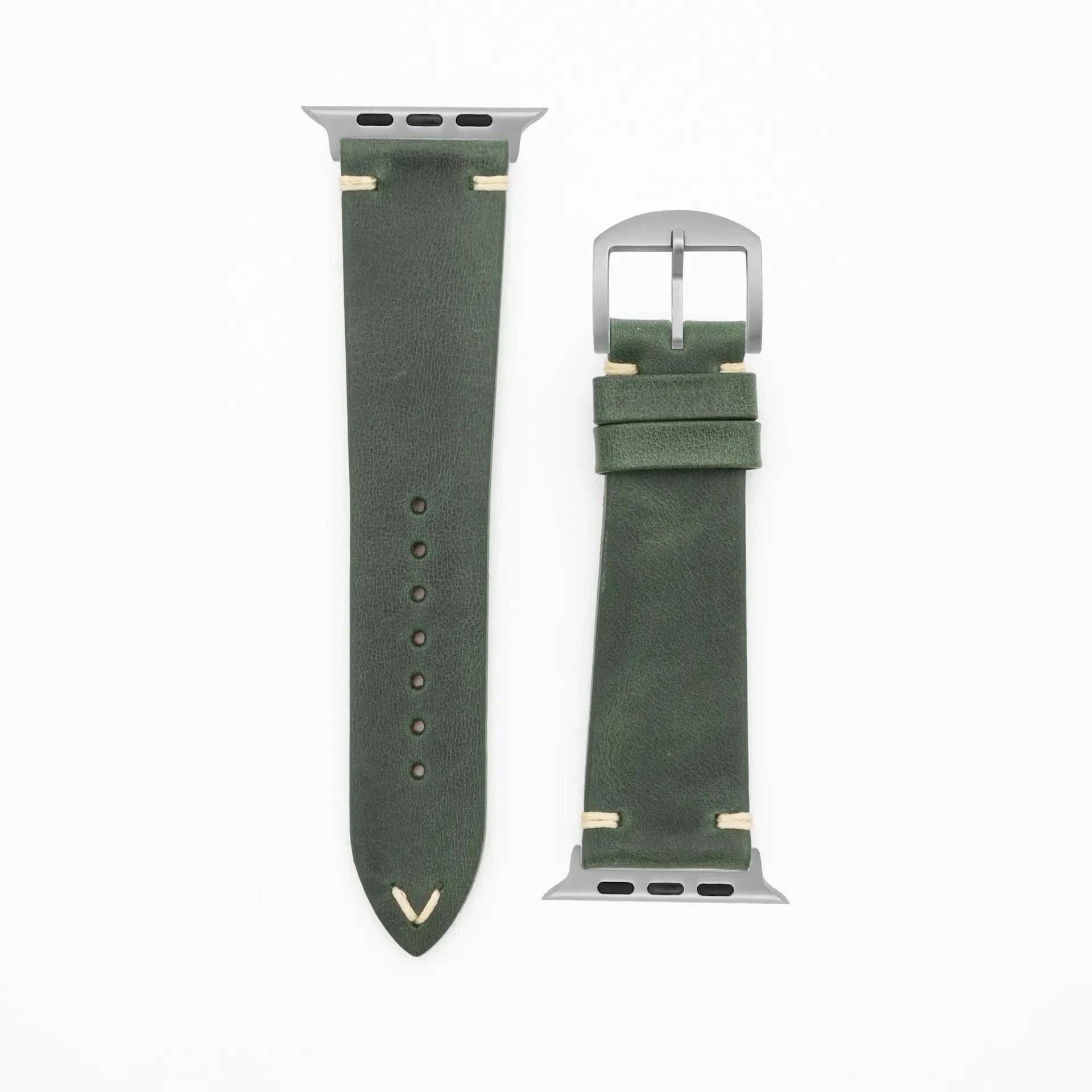 Node - Vintage - Green Apple Watch Ultra 49mm Leather Strap Apple Watch