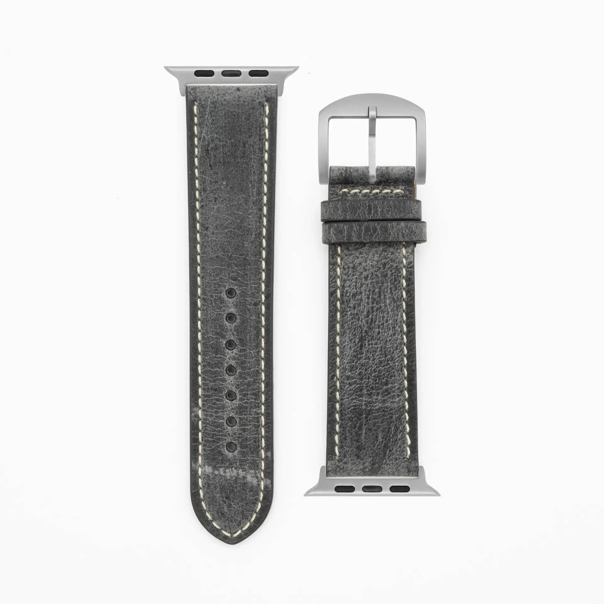 Antelope Chrono - Vintage - Gray-Apple Watch Ultra-49mm-Senior Leather Strap-Apple Watch