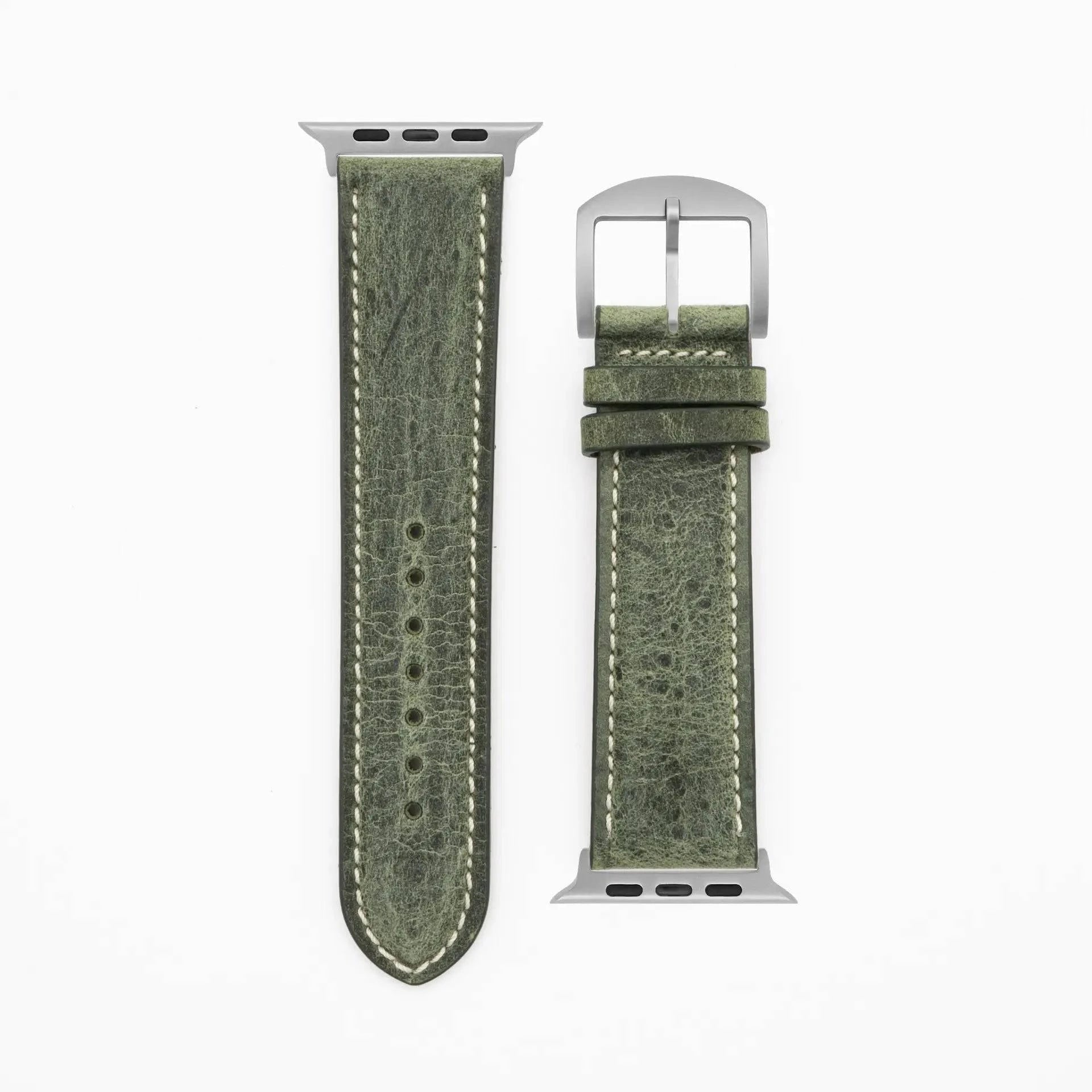 Antelope Chrono - Vintage - Green-Apple Watch Ultra-49mm-Edelband-Leather Strap-Apple Watch