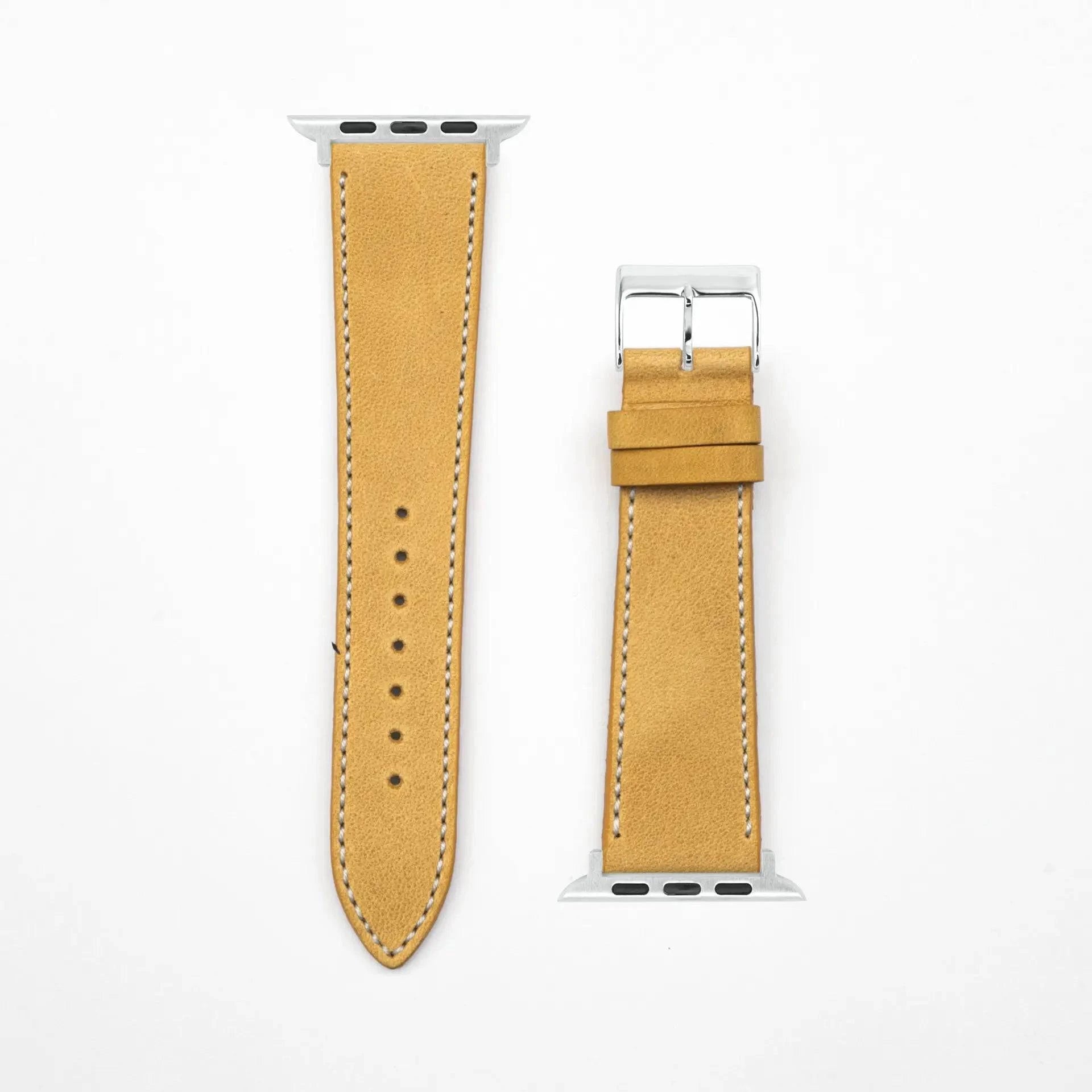 Epoque - Vintage - Mustard-Apple Watch-40/41/42mm-Edelband-Leather Strap-Apple Watch