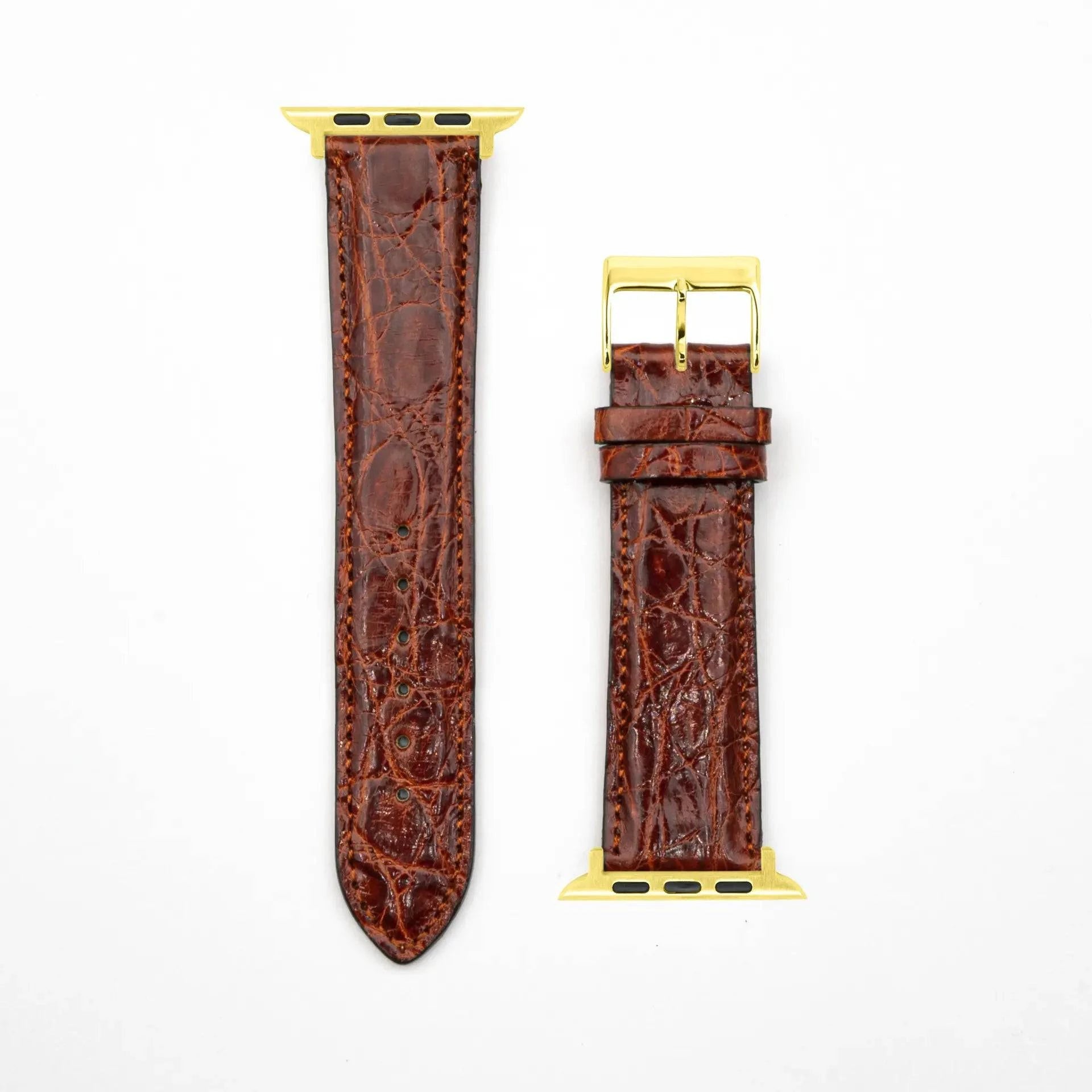 Genuine Crocodile - Classic - Brown-Apple Watch-40/41/42mm-Edelband-Leather Strap-Apple Watch