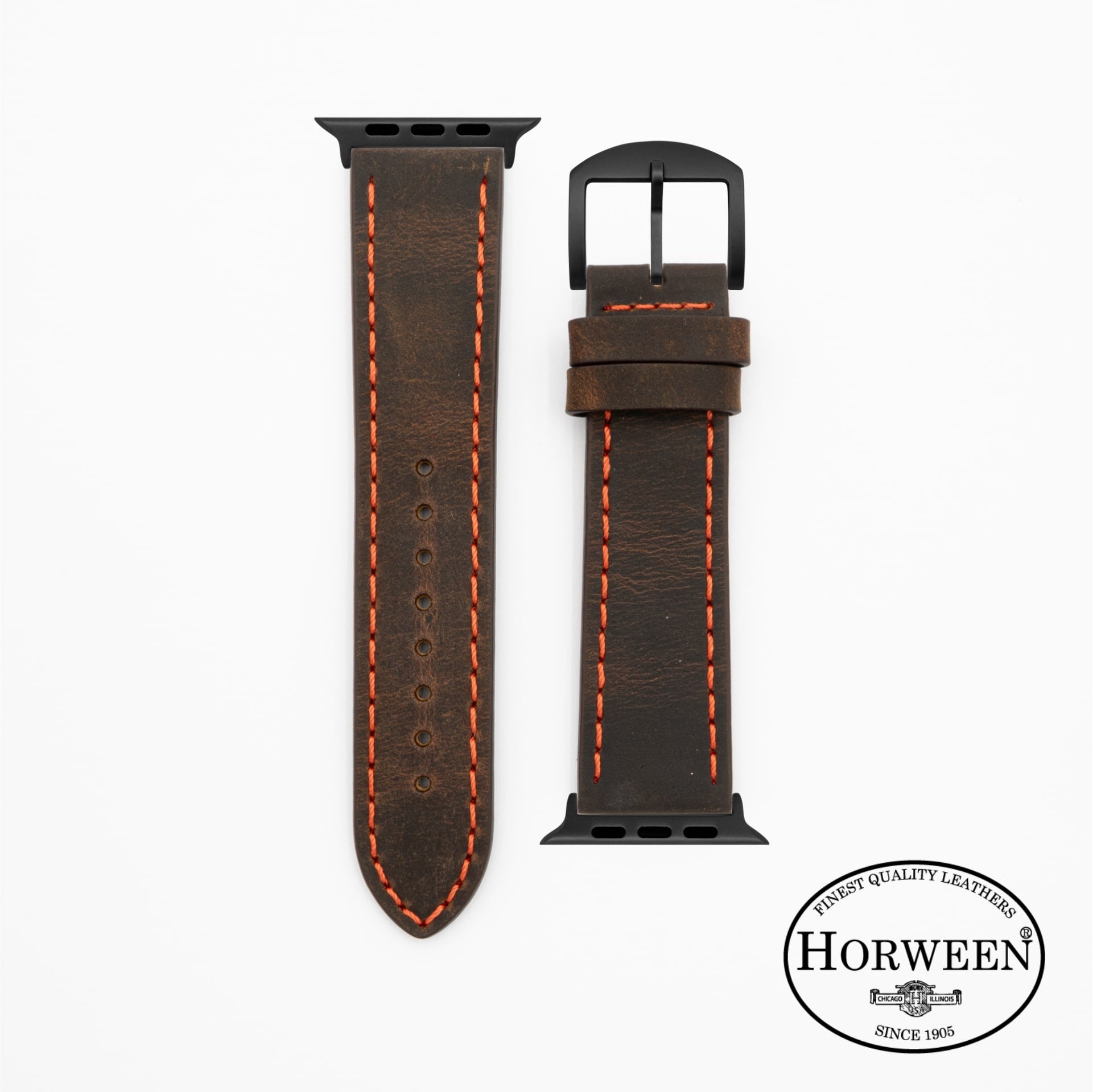 Horween ® · Vintage· Dunkelbraun/Orange