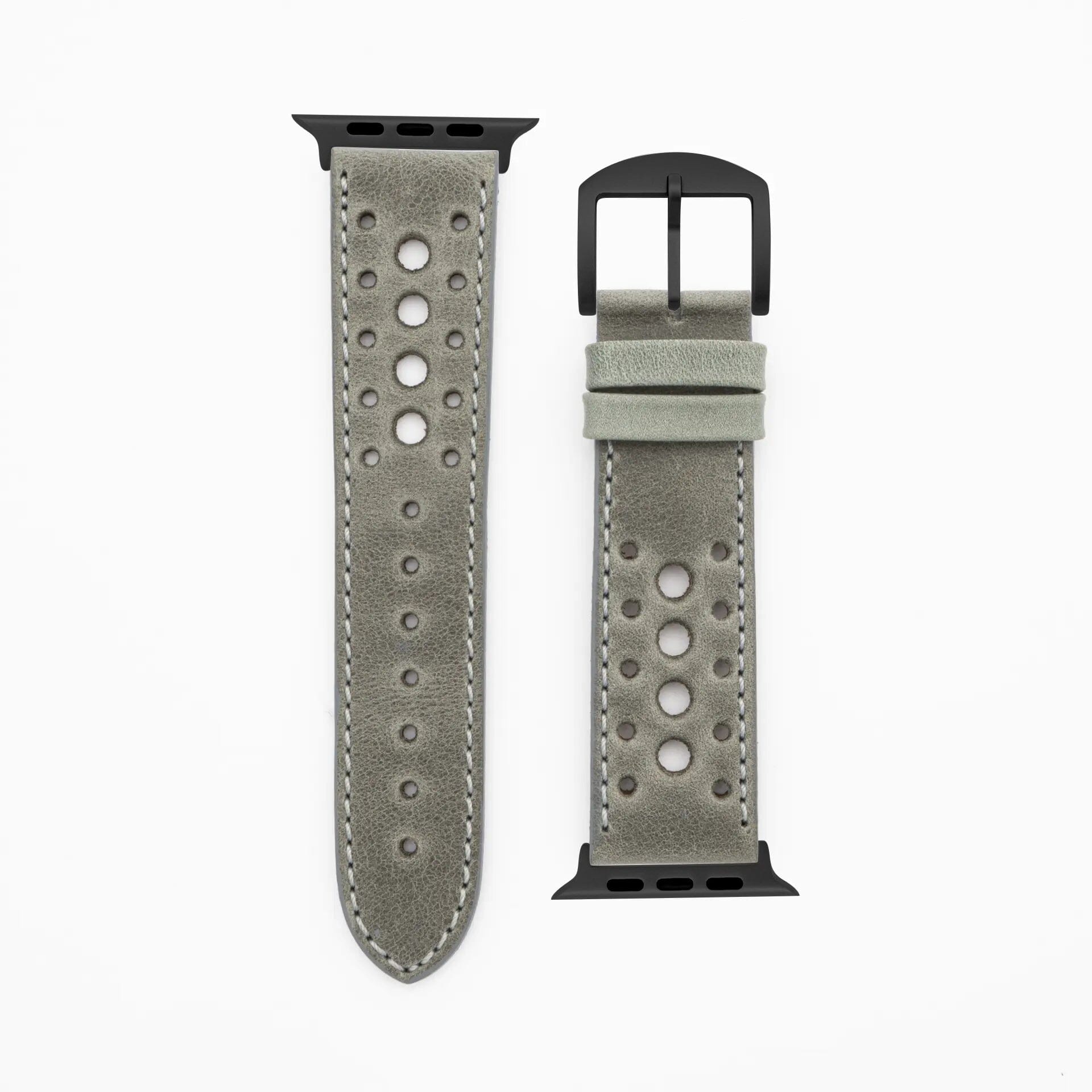 Monaco - Vintage - Gray Apple Watch Ultra 49mm Leather Strap Apple Watch