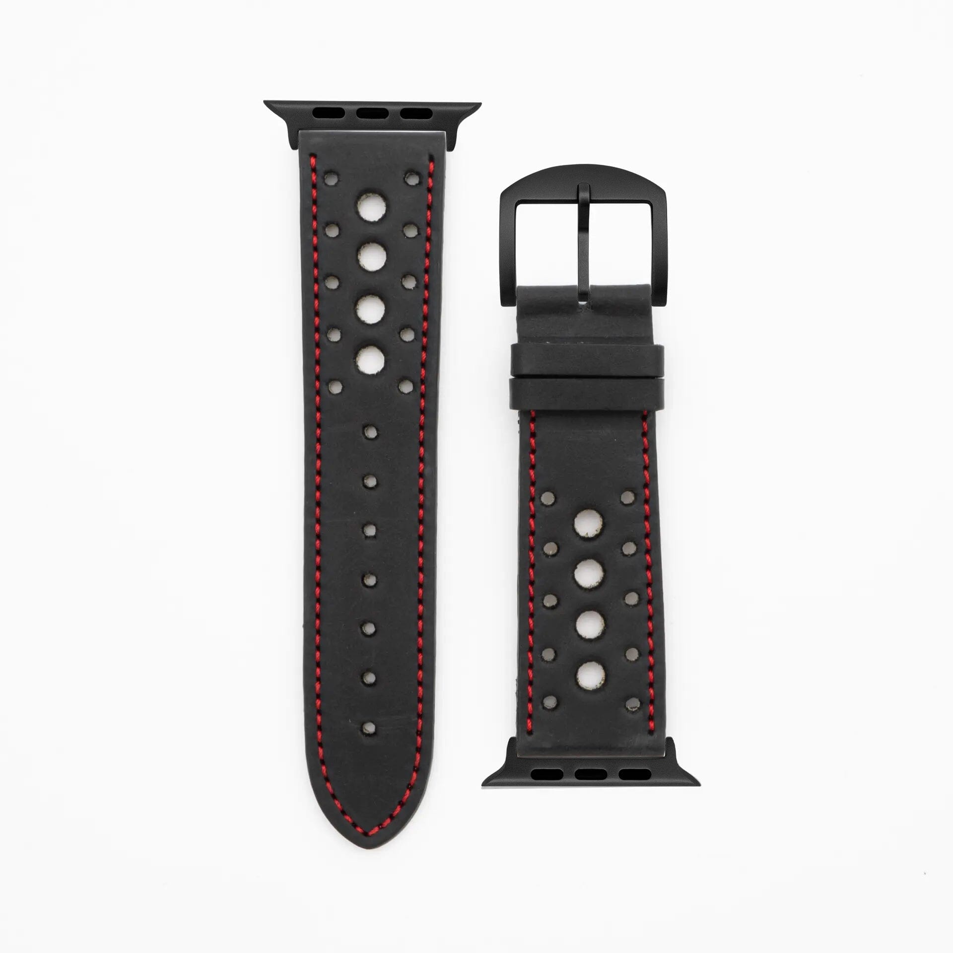 Monaco - Vintage - Black/Red-Apple Watch Ultra-49mm-Edelband-Leather Strap-Apple Watch