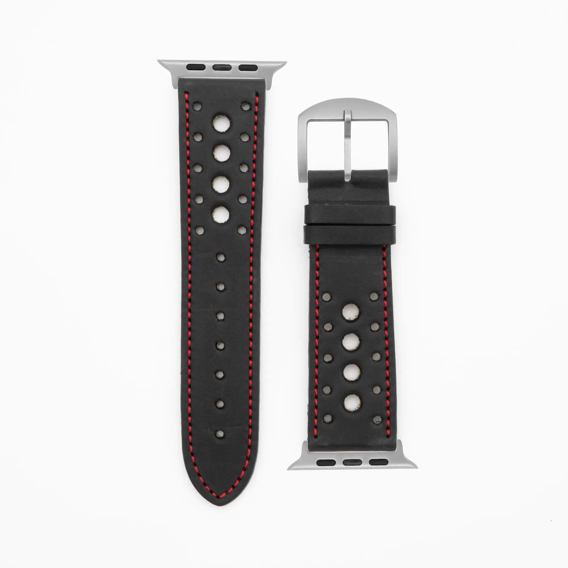 Monaco - Vintage - Black/red leather strap-Apple Watch