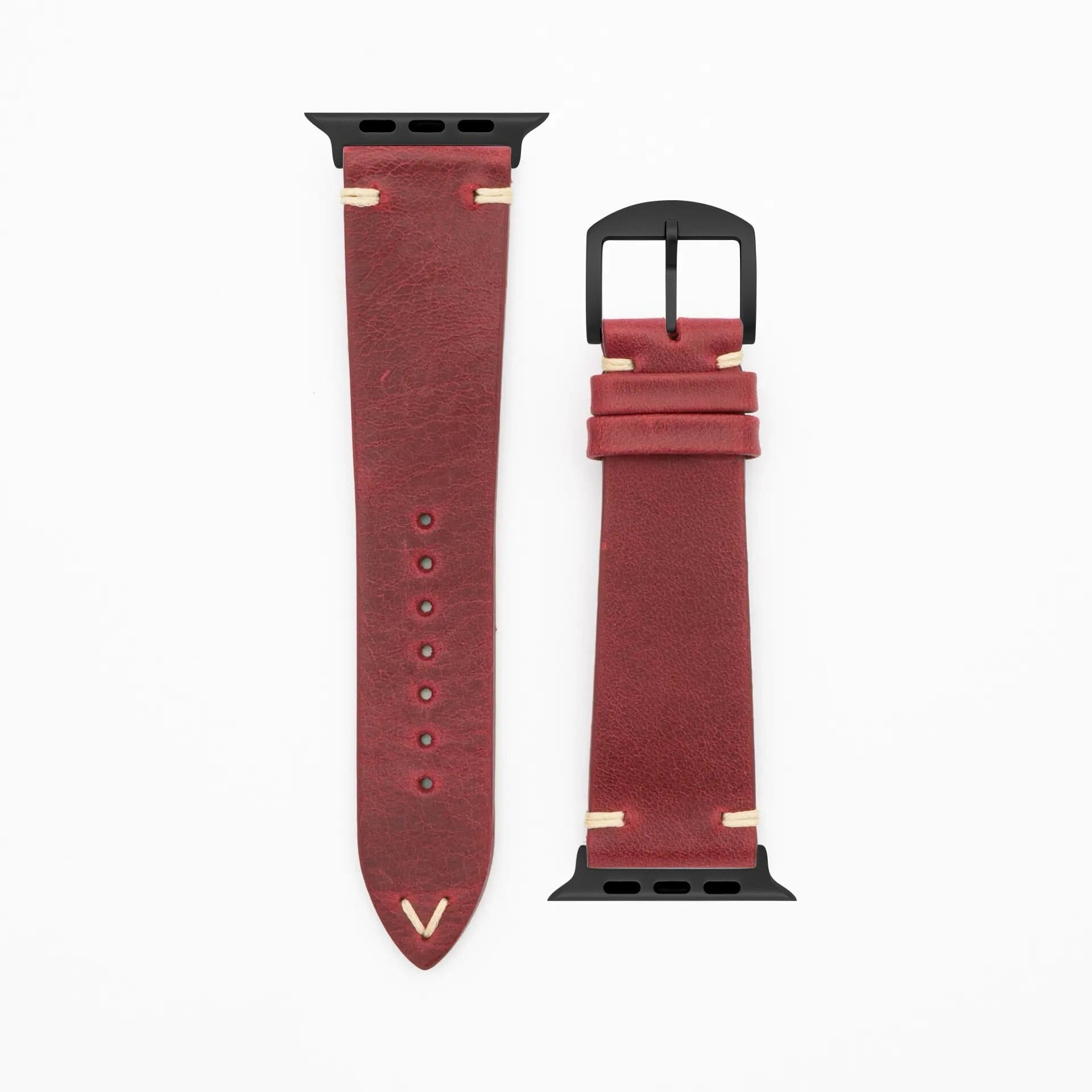 Node - Vintage - Red Apple Watch Ultra 49mm Leather Strap Apple Watch