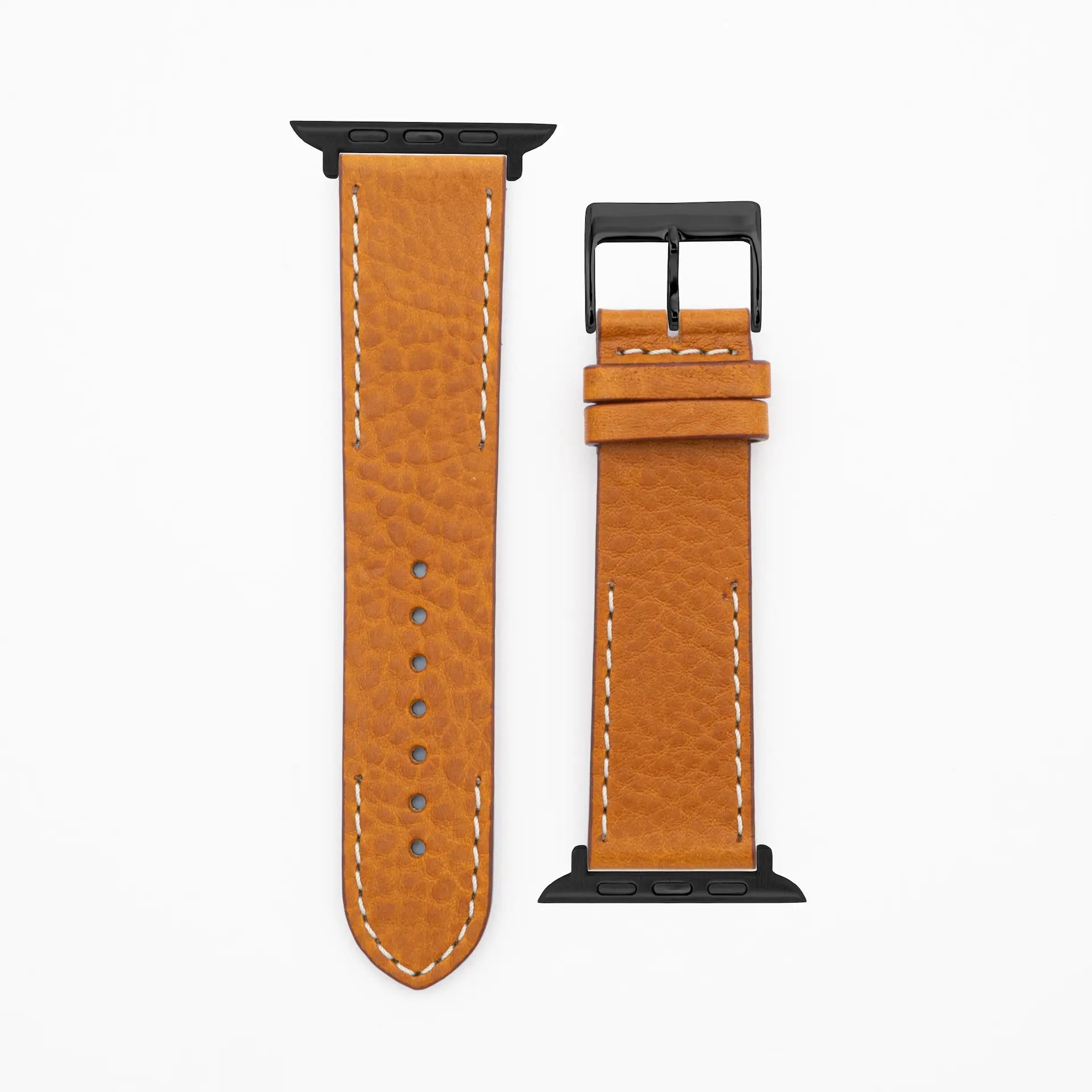 Modern Seam · Classic · Braun-Lederarmband-Apple Watch-38/40/41mm-Edelstahl schwarz-Edelband