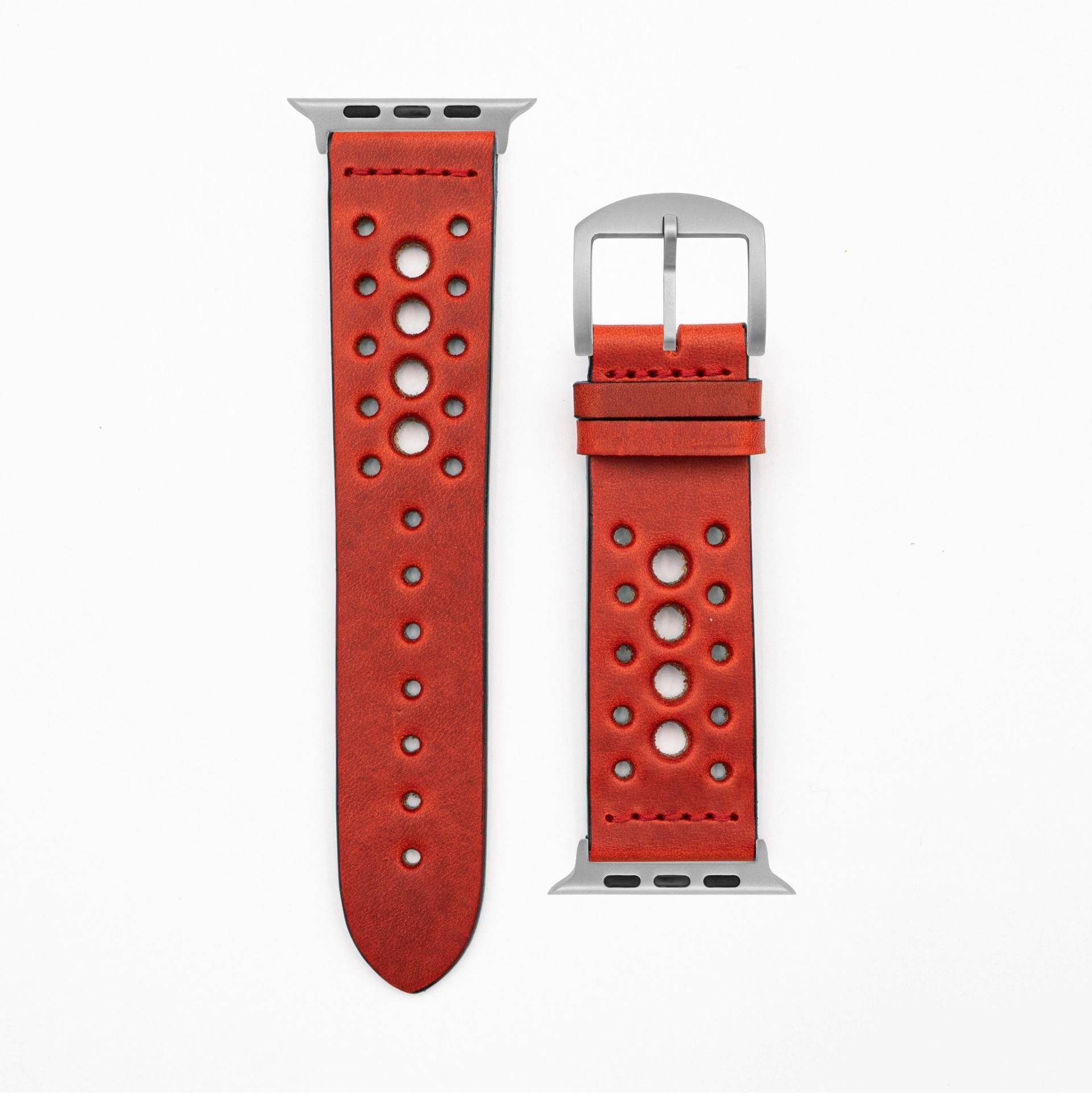 Formula - Vintage - Red Apple Watch Ultra 49mm Leather Strap Apple Watch
