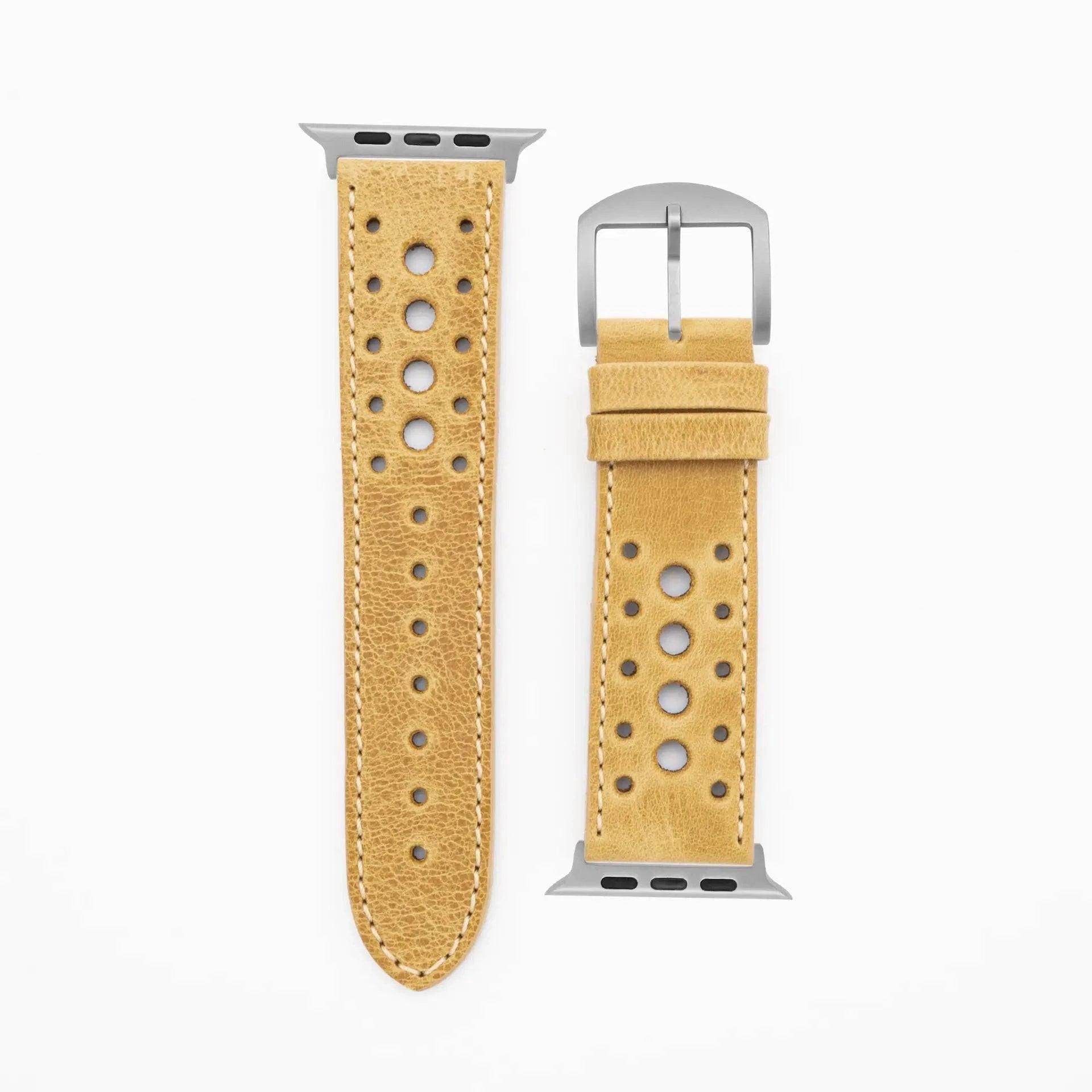 Monaco · Vintage · Senf-Apple Watch Ultra-49mm-Edelband-Lederarmband-Apple Watch