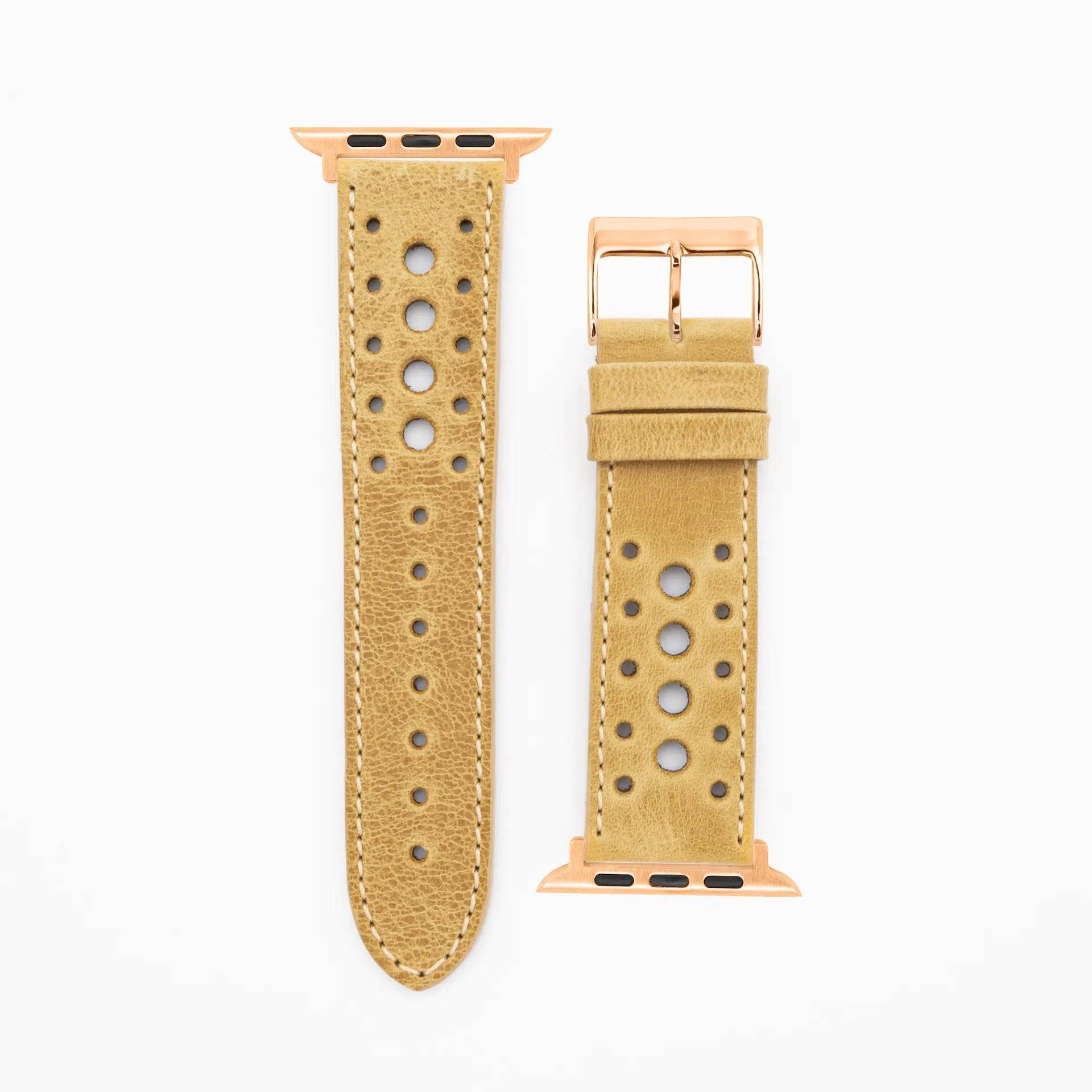 Monaco · Vintage · Senf-Apple Watch-40/41/42mm-Edelband-Lederarmband-Apple Watch