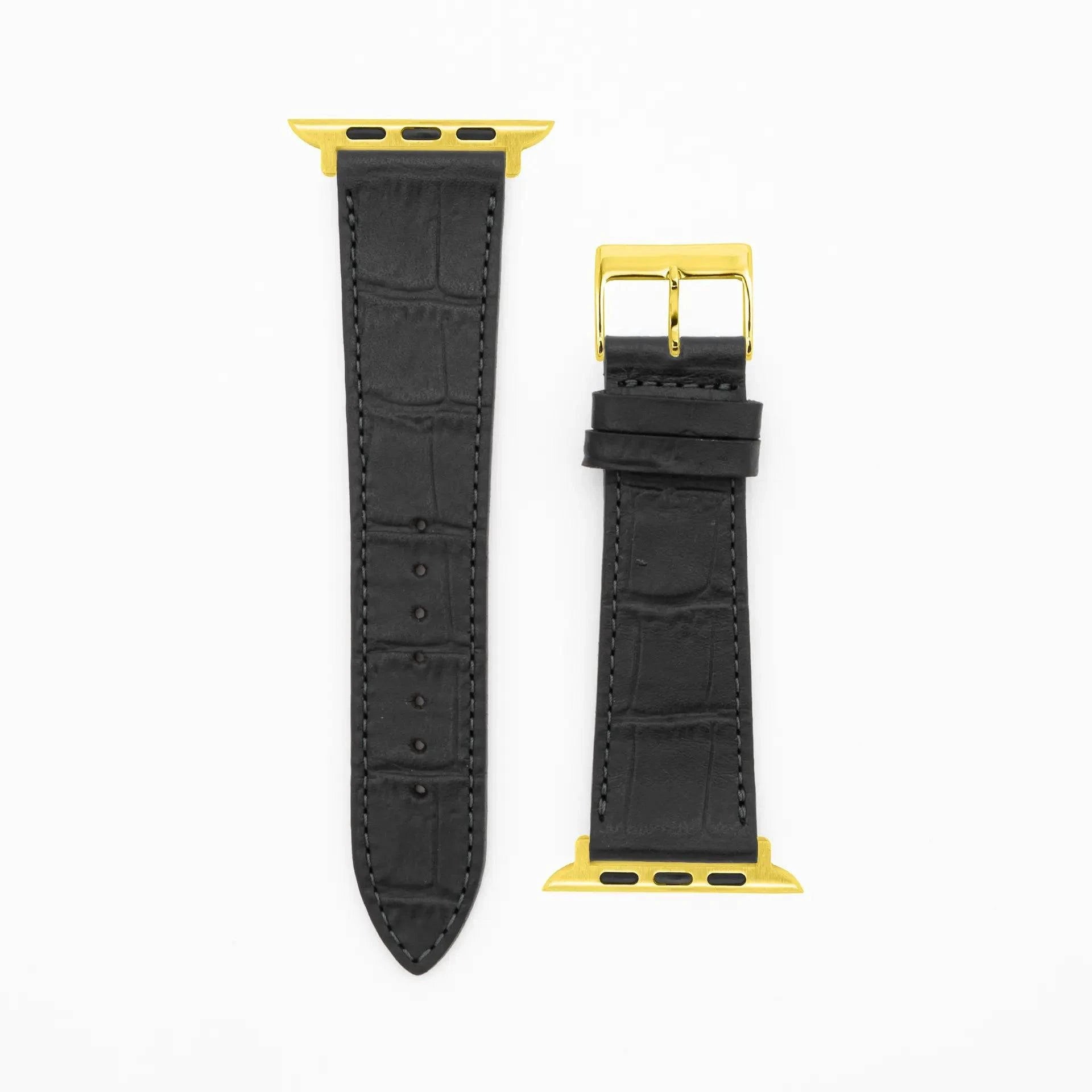 Croco Grain · Classic · Schwarz-Apple Watch-40/41/42mm-Edelband-Lederarmband-Apple Watch