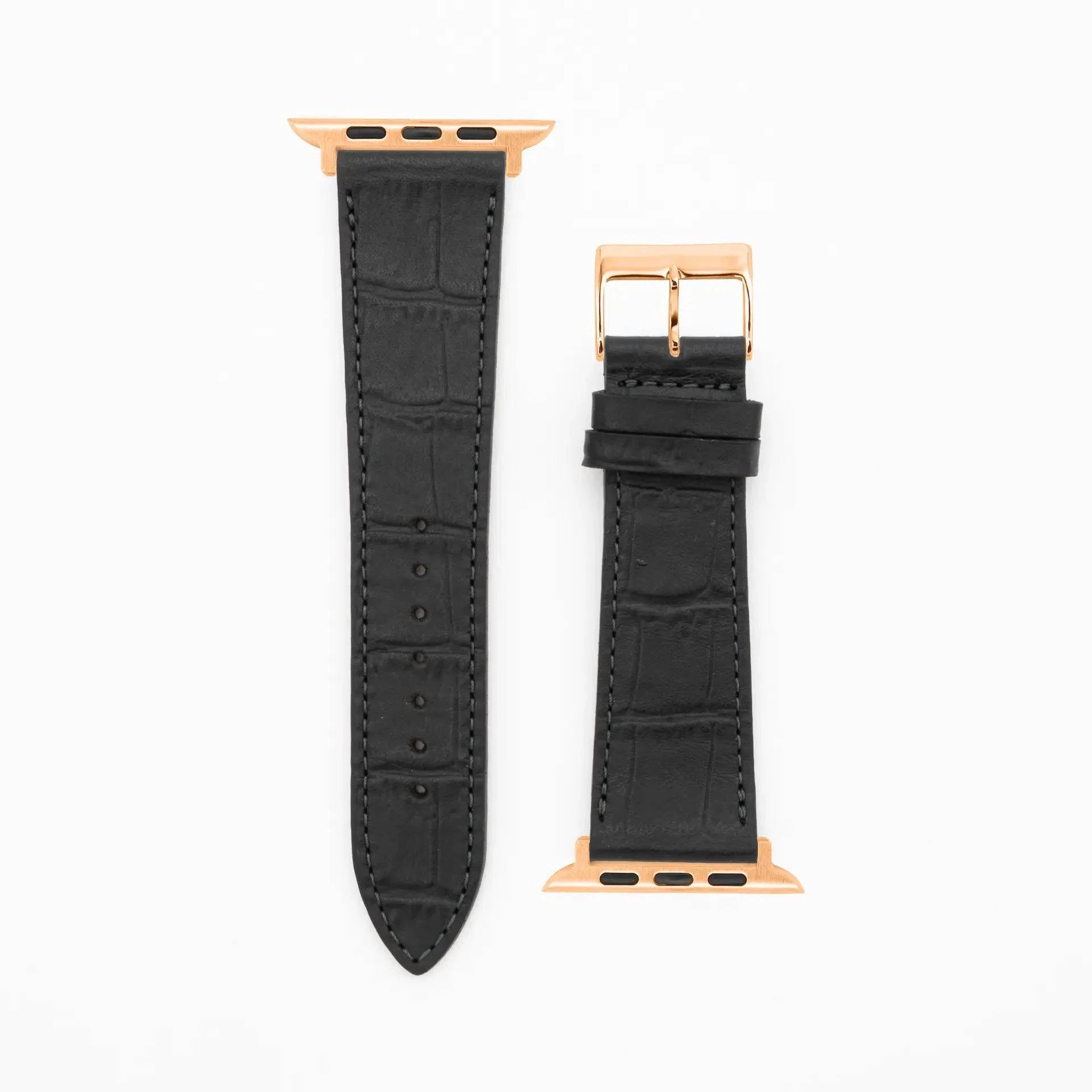 Croco Grain · Classic · Schwarz-Apple Watch-40/41/42mm-Edelband-Lederarmband-Apple Watch