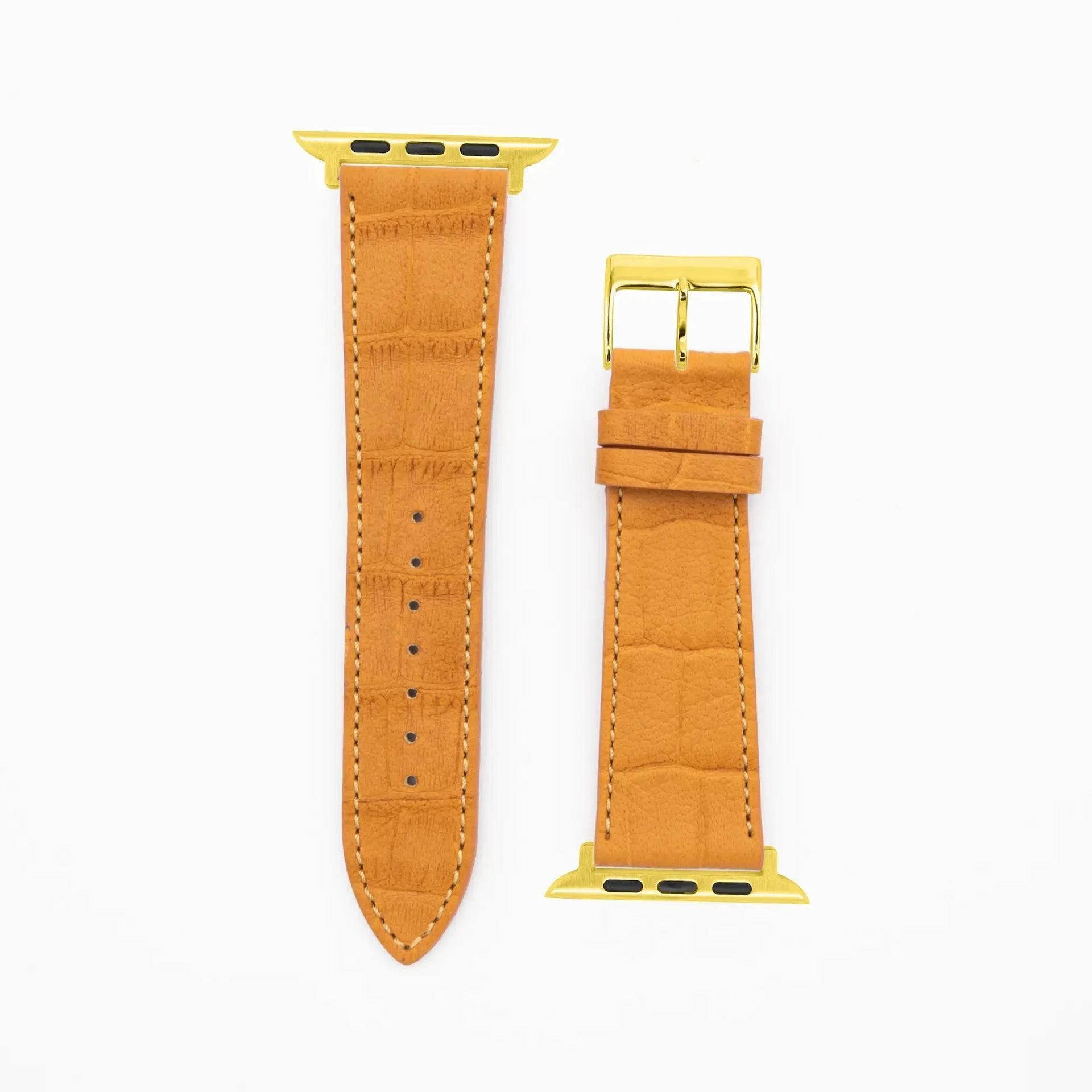 Croco Grain · Classic · Cognac-Apple Watch-40/41/42mm-Edelband-Lederarmband-Apple Watch